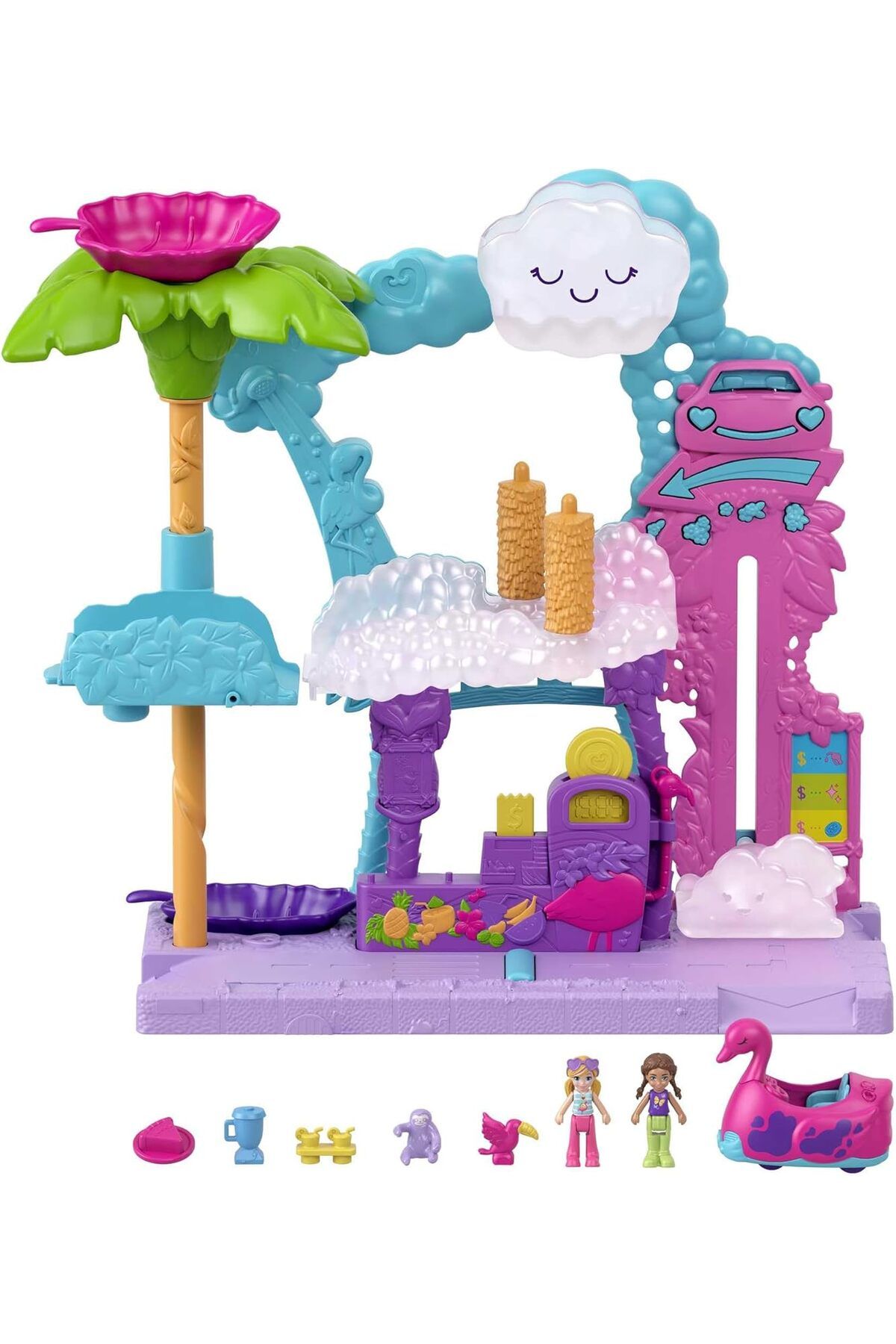 ÇAĞUR Dark Pocket-Polly Pocket Flamingo Araba Su Eğlencesi Yenii 1099594