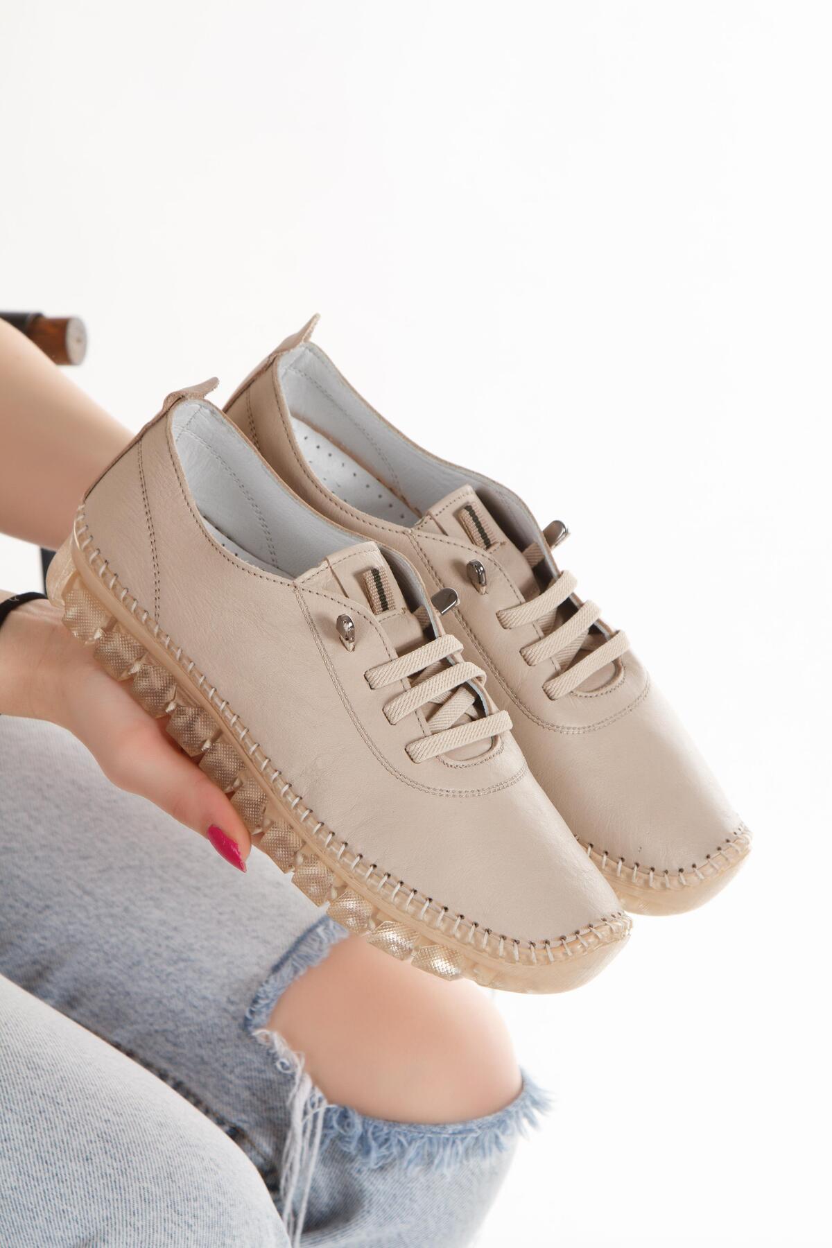 Genel Markalar  Kadın Yeni Sezon Hakiki Deri Günlük Ayakkabı - Görsel 4