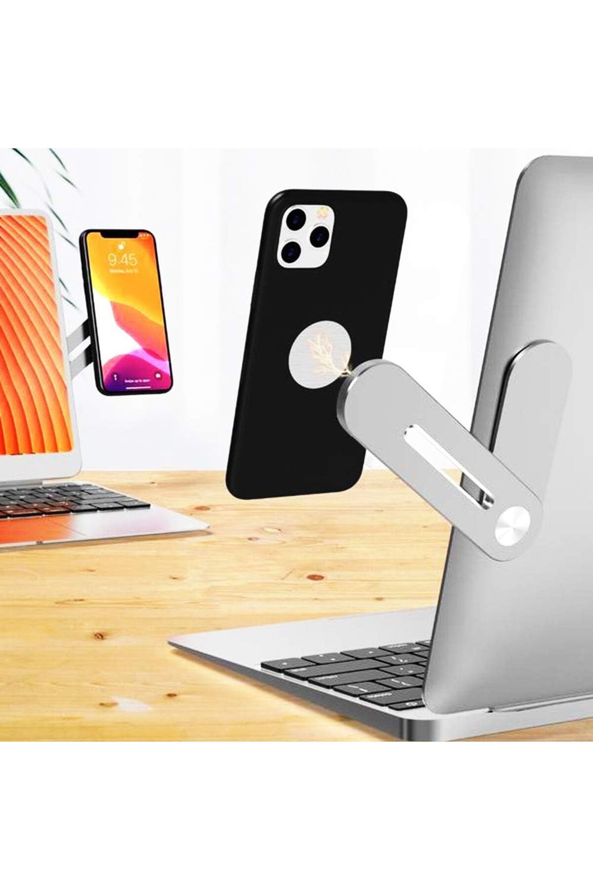 DERİK Simurg Cep Telefonu için Mıknatıslı Telefon Standı Çoklu Ekran Yan Desteği Ayarlanabilir Tele