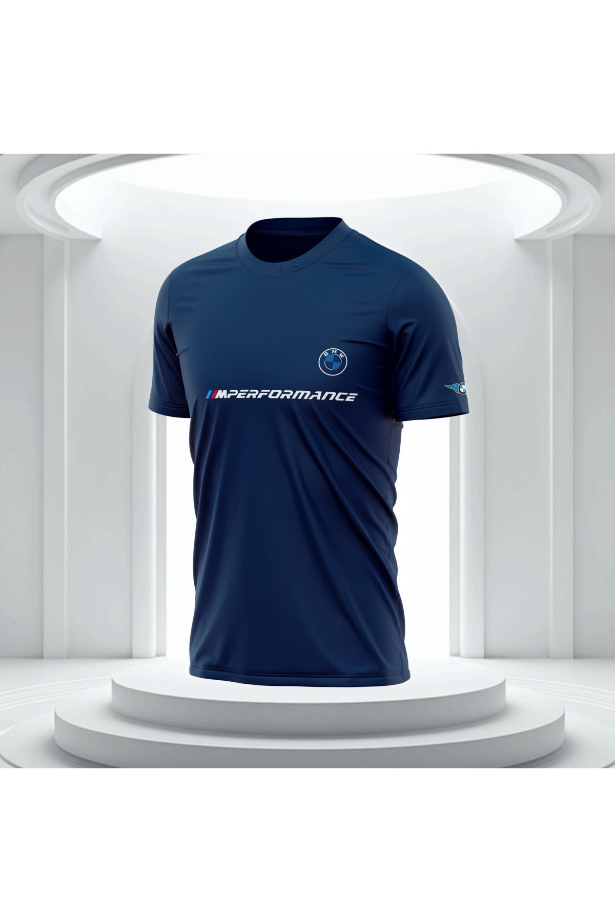 Bulvar Lee Erkek Sıfır Yaka BMW Baskılı Yazlık T-Shirt