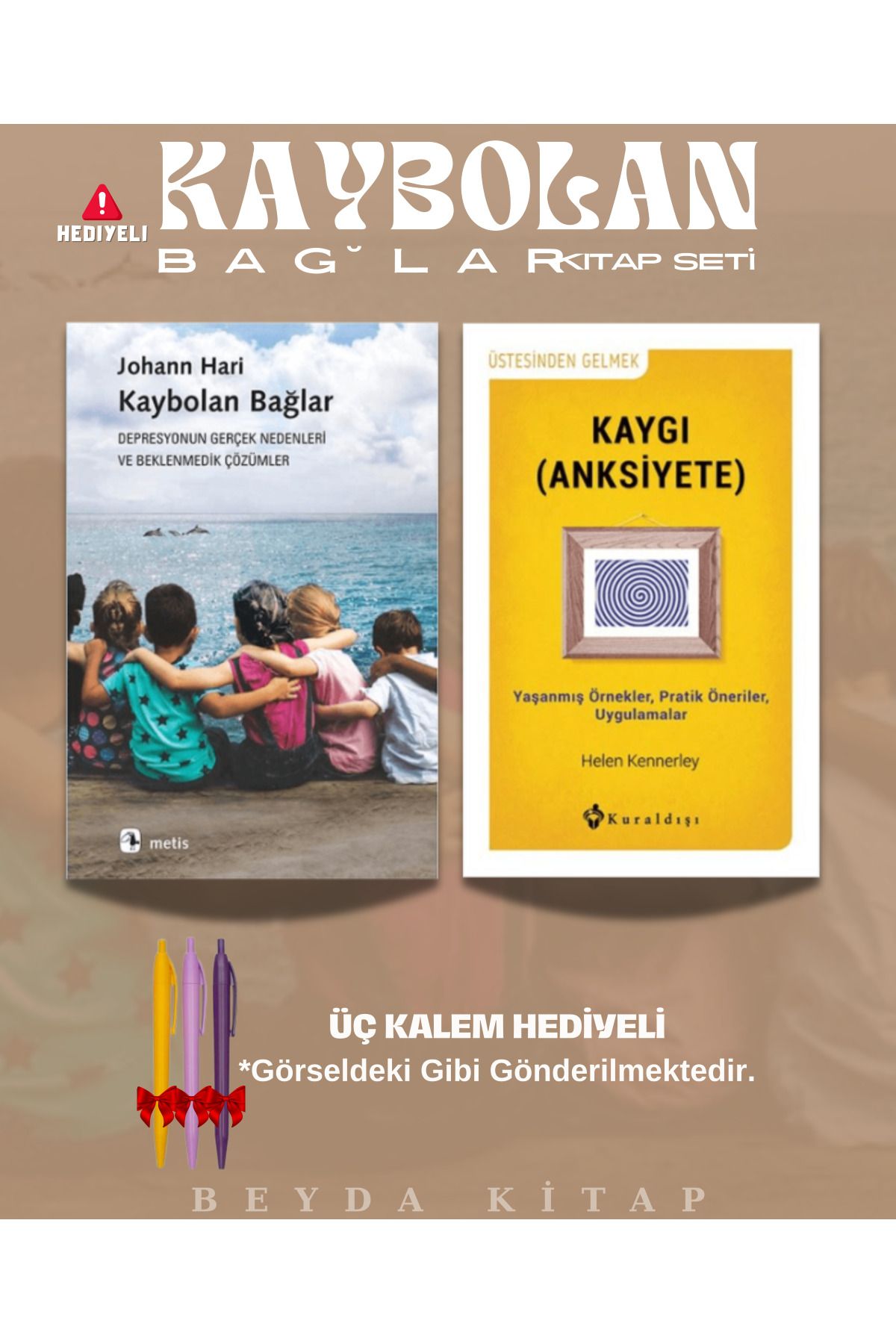 Metis Yayınları Kaybolan Bağlar - Kaygı Anksiyete - Üç Kalem Hediyeli - Kitap Seti