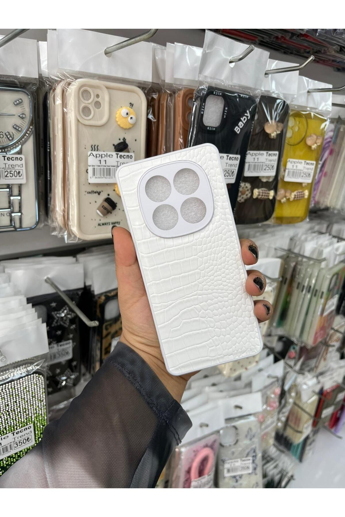TECNOTREND XİAOMİ NOTE 14 PRO 5G Dokulu Yüzey Çekmeye Dayanıklı Cep Telefon Kılıfı Pu Deri Kaplamalı Yumuşak