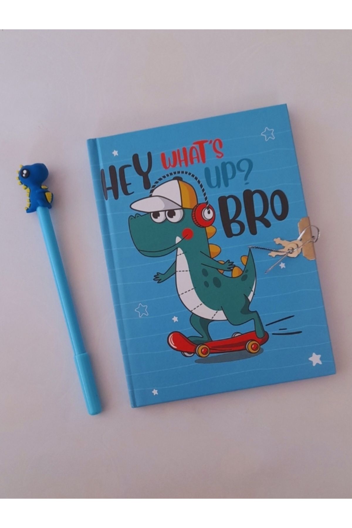 Taros Dino Serisi Kilitli Hatıra Defteri (Günlük) ve Jel Kalem