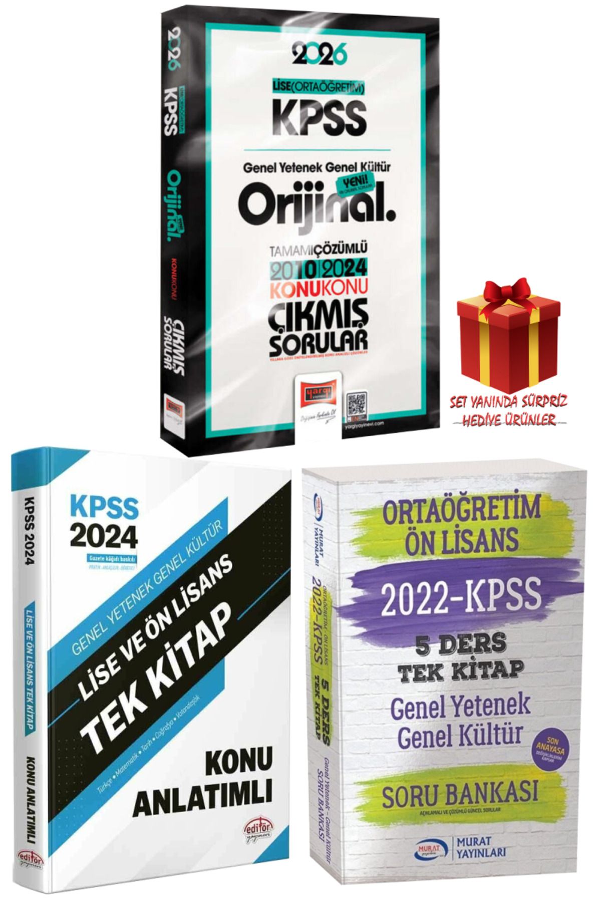 Yargı Yayınları 2026 KPSS Lise (Ortaöğretim) GYGK Orijinal Çıkmış Sorular 2010-2024+Tek Kitap Konu+Soru Bankası Seti