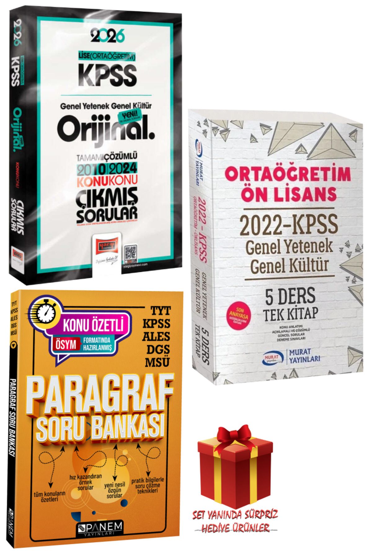 Yargı Yayınları 2026 KPSS Lise (Ortaöğretim) Orijinal Çıkmış Sorular 2010-2024+Tek Kitap Konu+Paragraf Soru Bankası