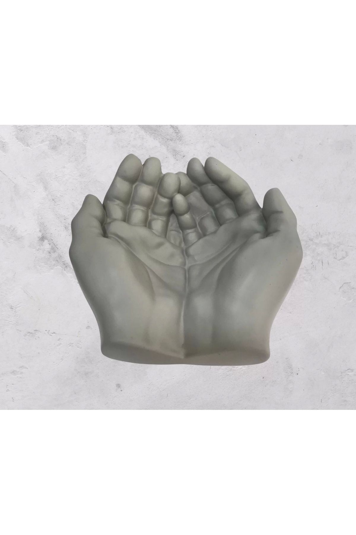 feifei Avuç İçi El Sanatı Dekoratif Tabak 15x15 Cm Gri