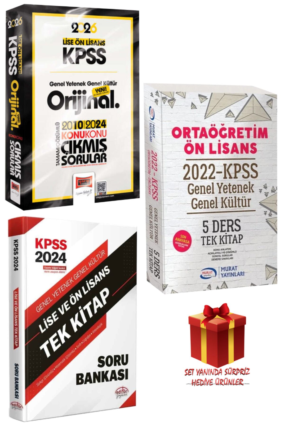 Yargı Yayınları 2026 KPSS Lise-Ön Lisans GYGK Orijinal Çıkmış Sorular 2010-2024+Tek Kitap Konu+Soru Bankası Seti
