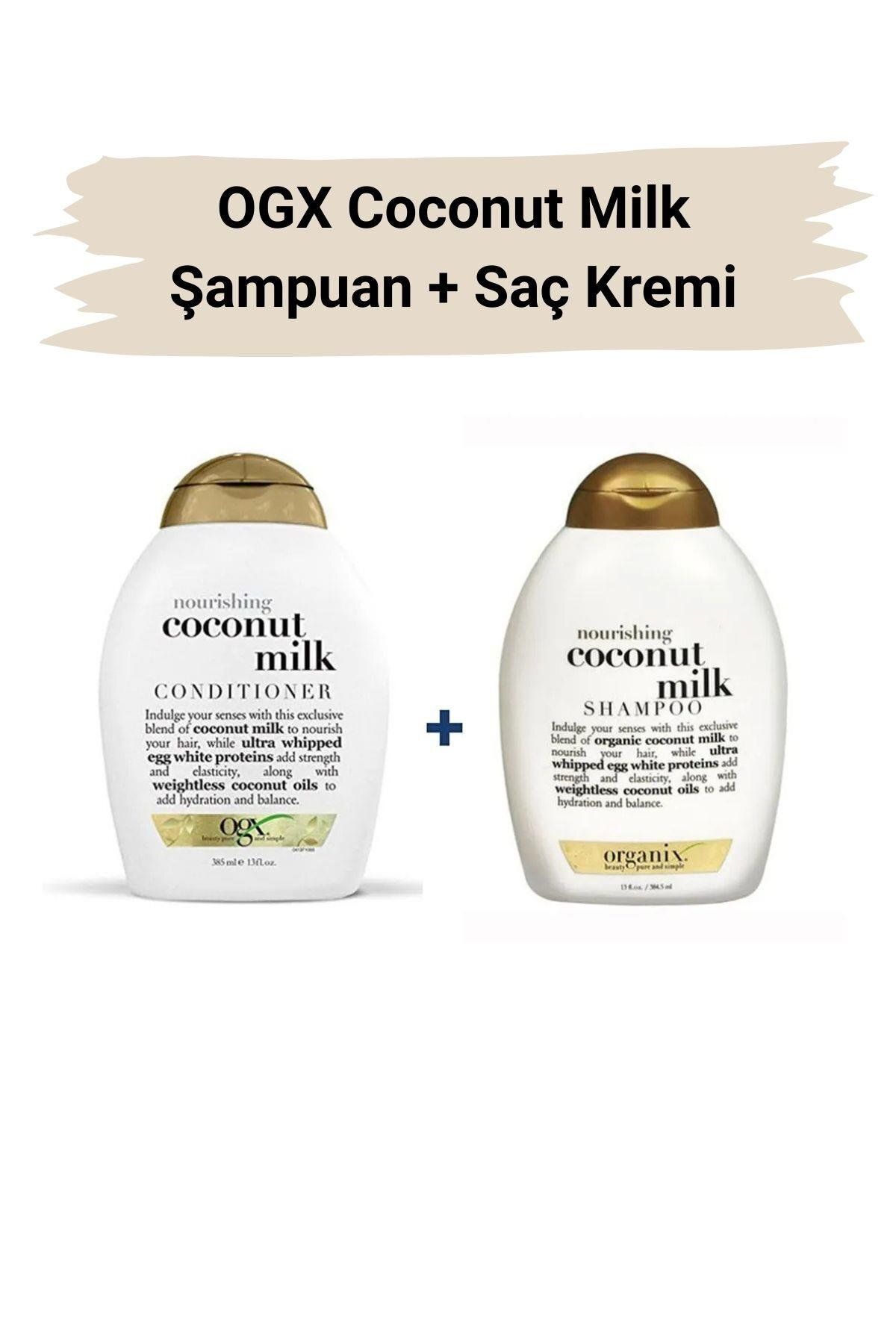 OGX Coconut Milk (Nemlendirmeye, Güç ve Esneklik kazandırır) Sülfatsız Saç Kremi+Şampuan