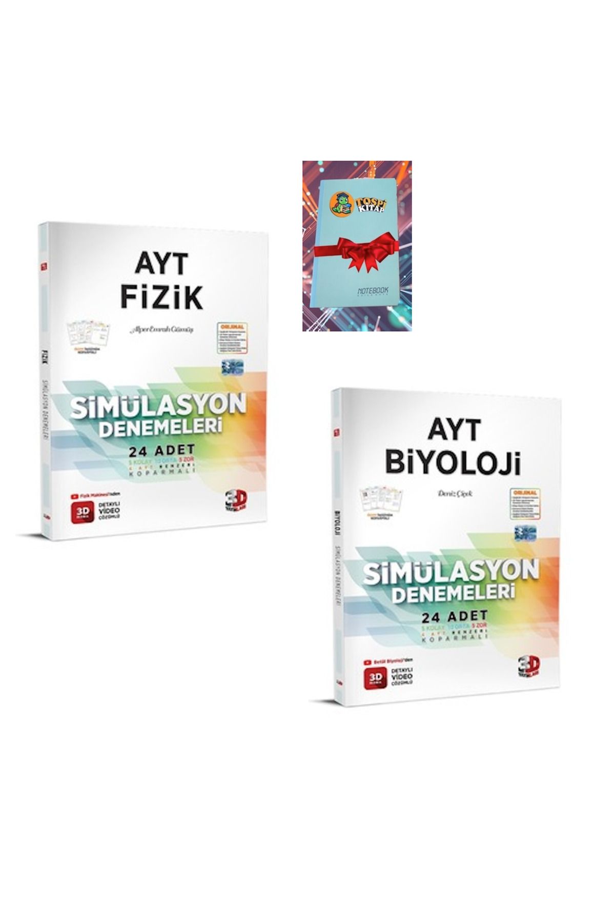 3D Yayınları AYT 3D Simülasyon FİZİK + BİYOLOJİ Denemeleri ( DEFTER HEDİYELİ)
