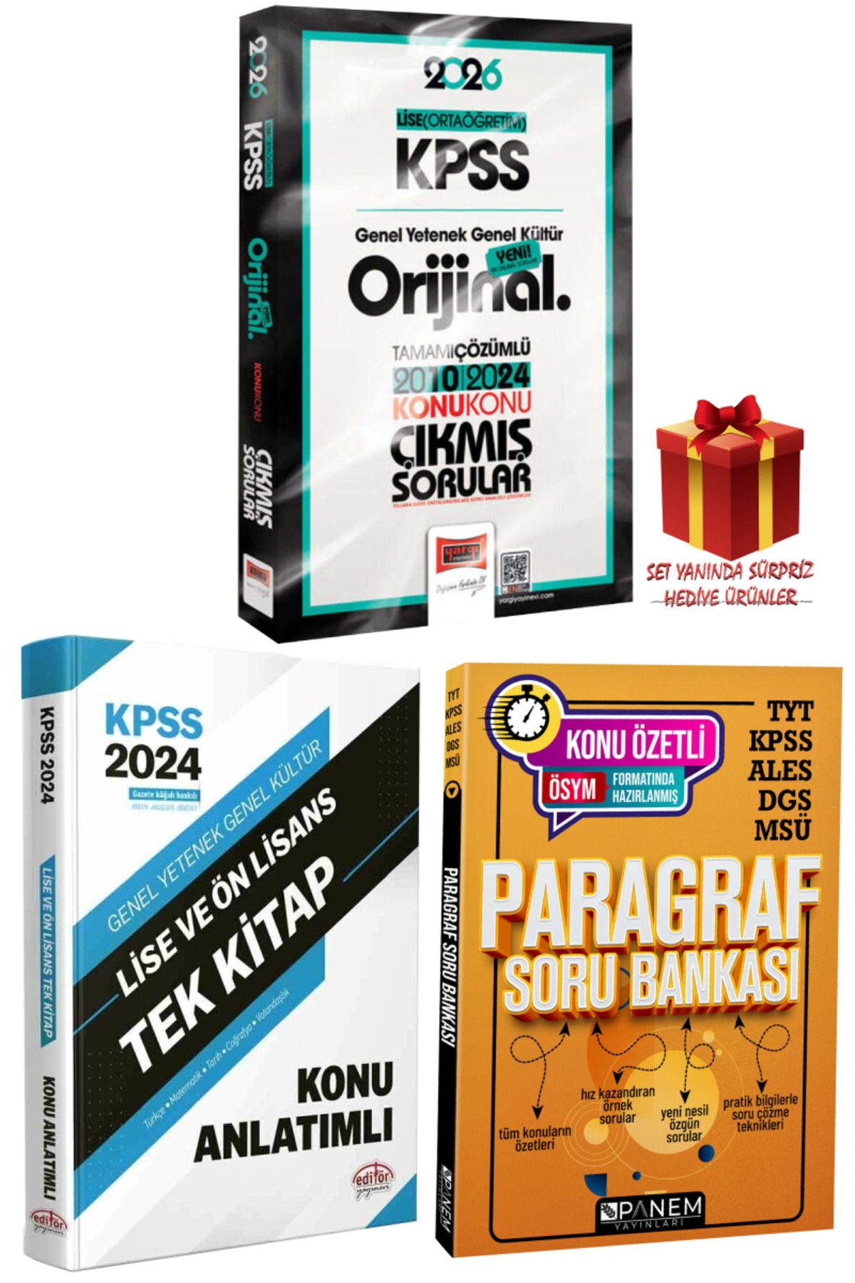 Yargı Yayınları 2026 KPSS Lise (Ortaöğretim) Orijinal Çıkmış Sorular 2010-2024+Tek Kitap Konu+Paragraf Soru Bankası