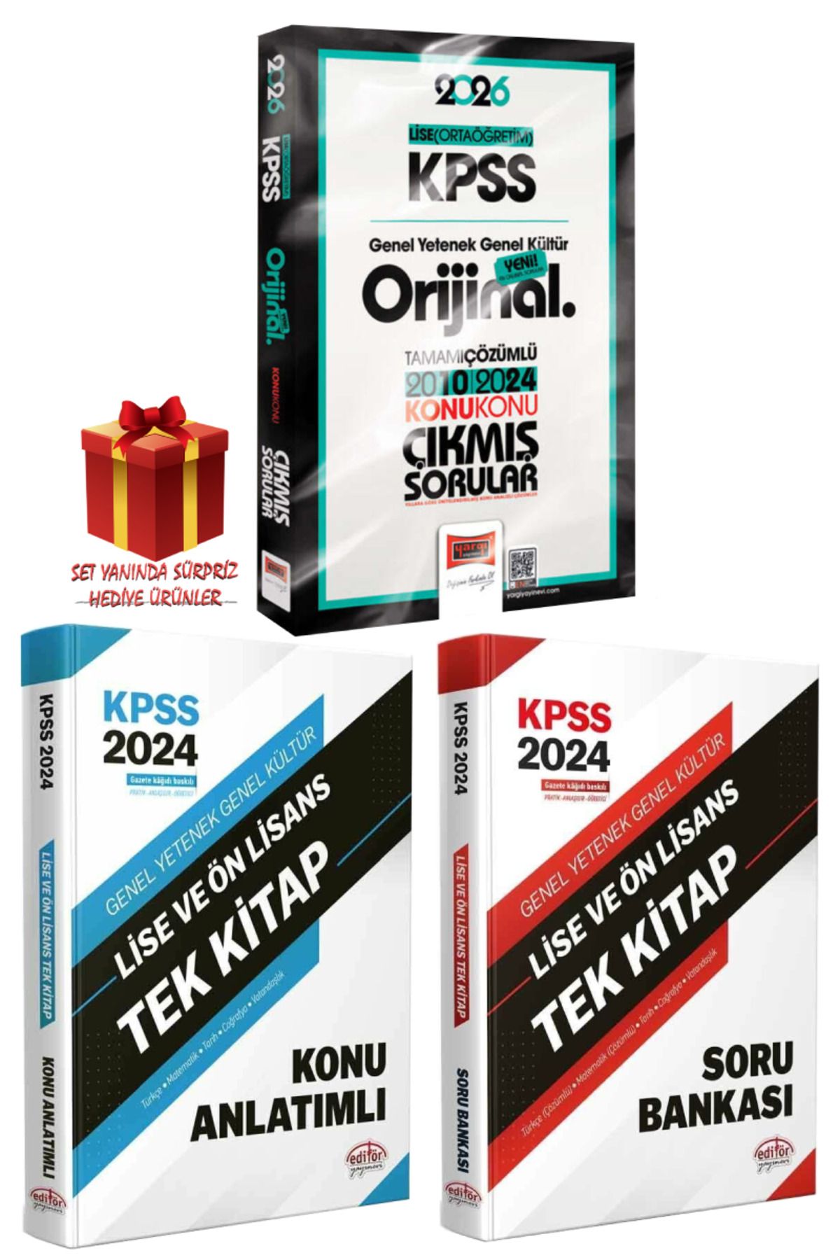 Yargı Yayınları 2026 KPSS Lise (Ortaöğretim) GYGK Orijinal Çıkmış Sorular 2010-2024+Tek Kitap Konu+Soru Bankası Seti