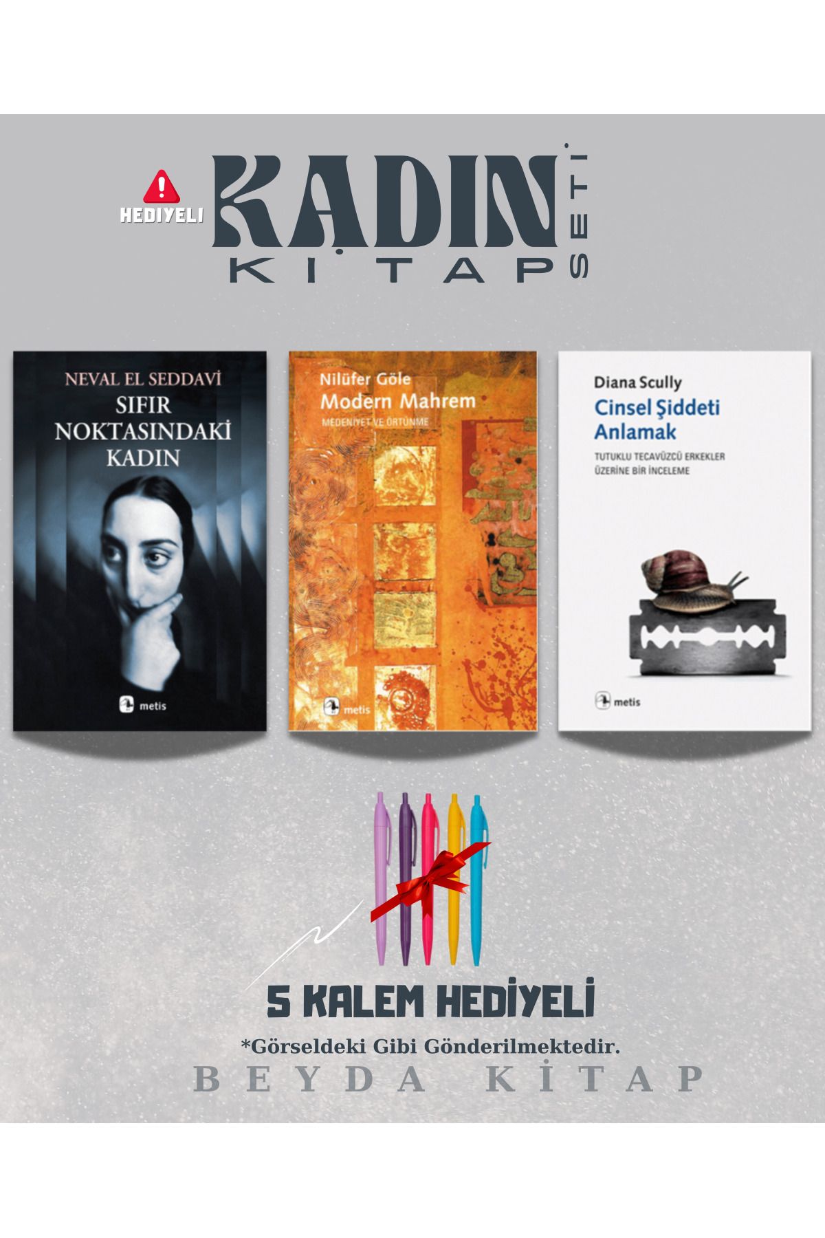 Metis Yayınları Sıfır Noktasındaki Kadın - Modern Mahrem - Cinsel Şiddeti Anlamak - Kitap Seti - Üç Kalem Hediyeli
