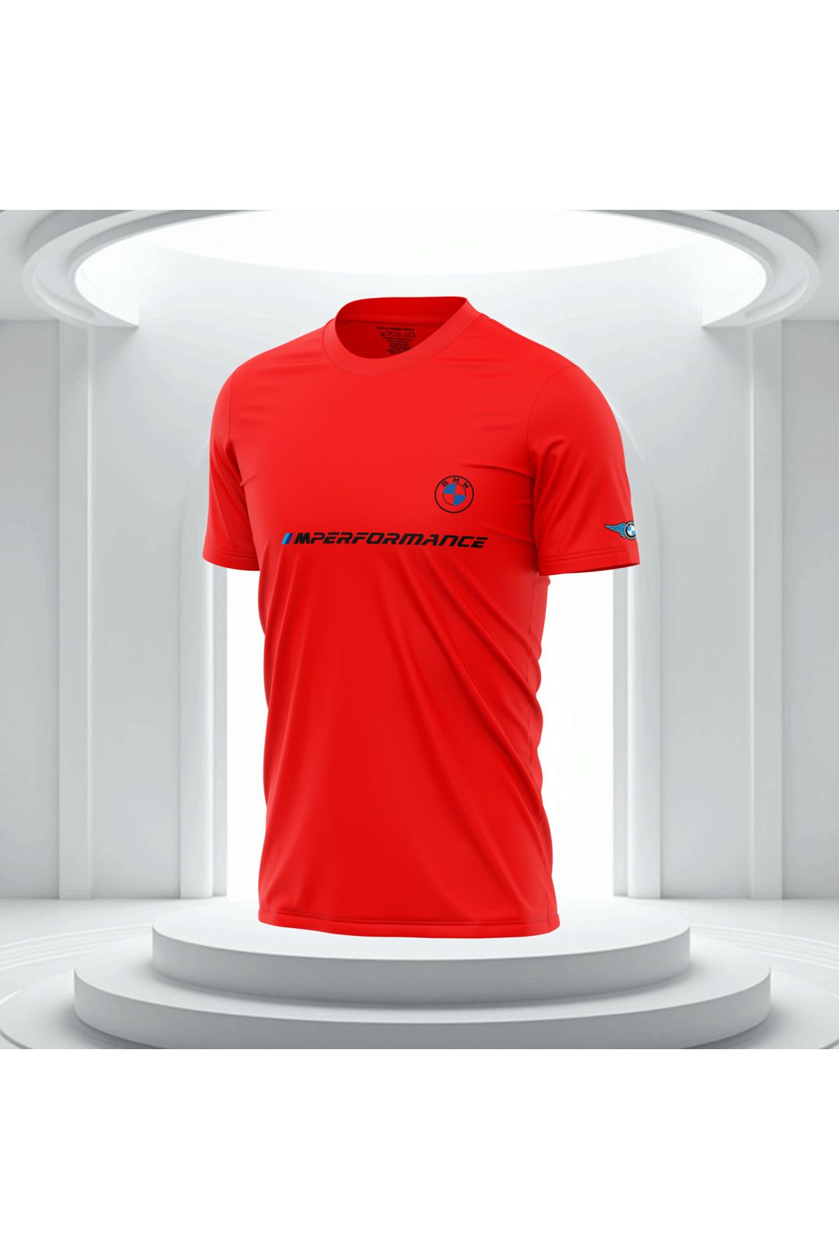 Bulvar Lee Erkek Sıfır Yaka BMW Baskılı Yazlık T-Shirt