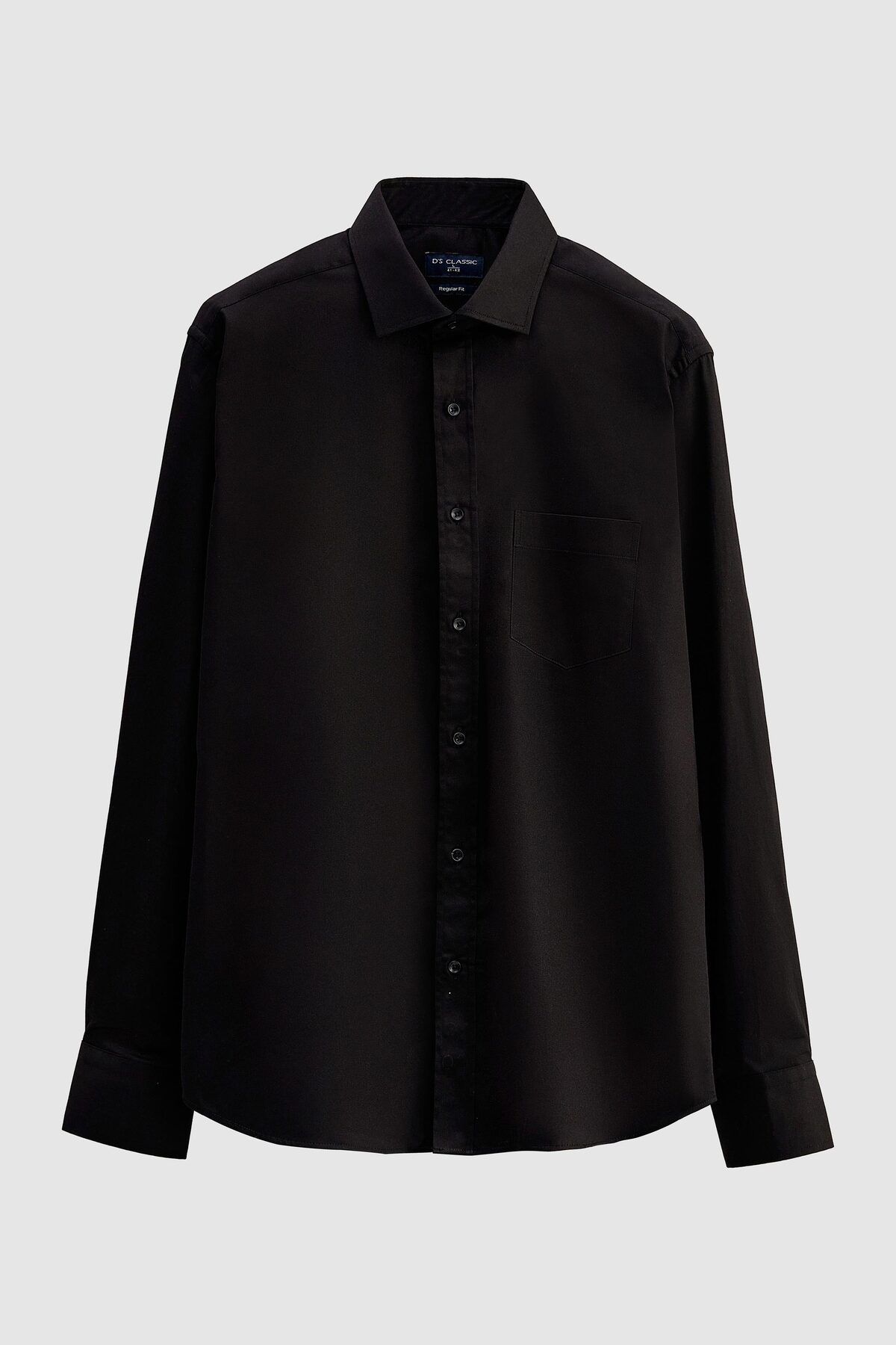 D'S Damat Ds Damat Regular Fit Siyah Düz Gömlek