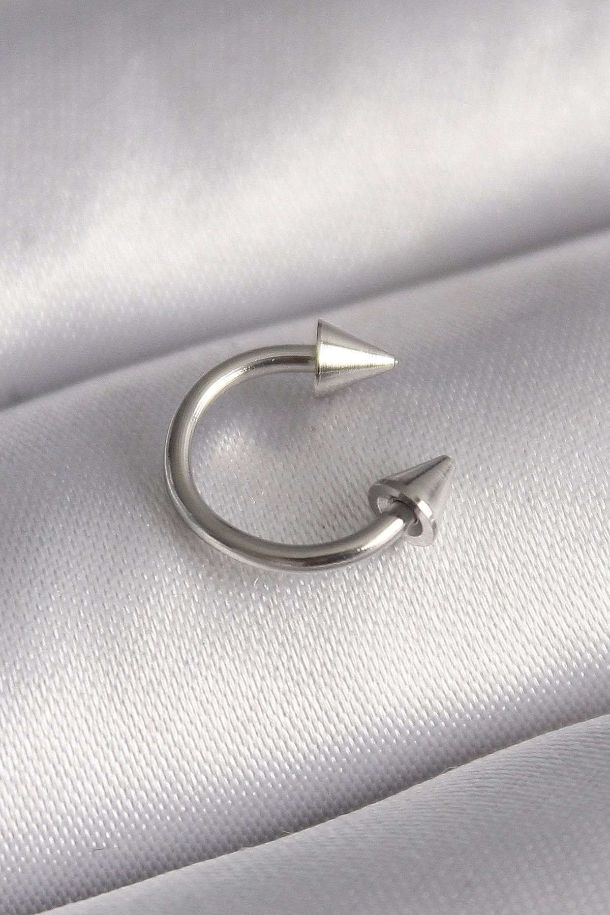 STOREMAX 316L Çelik Gümüş Renk Halka Çivi Model Kadın Piercing