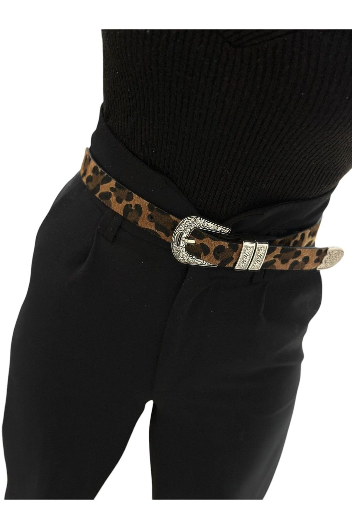 MyladyAccessoriess Leopar Desen Ve Vintage Detay Kemer (90Cm)