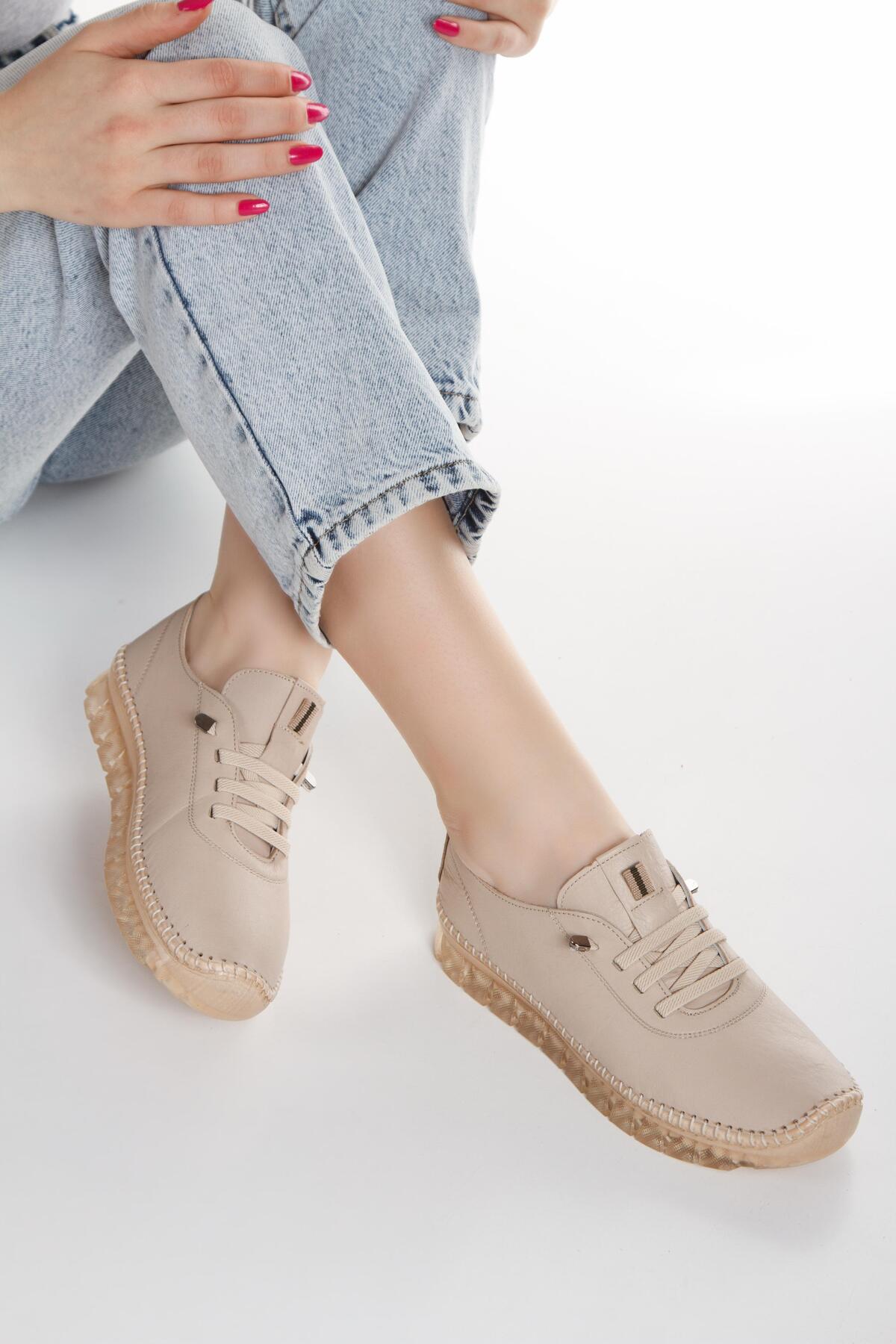 Genel Markalar  Kadın Yeni Sezon Hakiki Deri Günlük Ayakkabı - Görsel 2