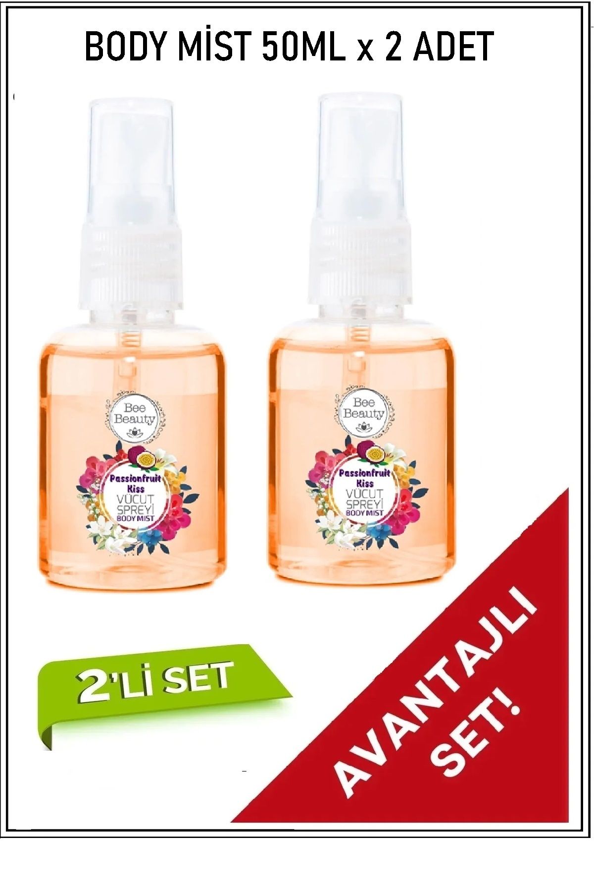 beaulis Body Mist Passion Fruit 50ml x 2 Adet Avantajlı Set