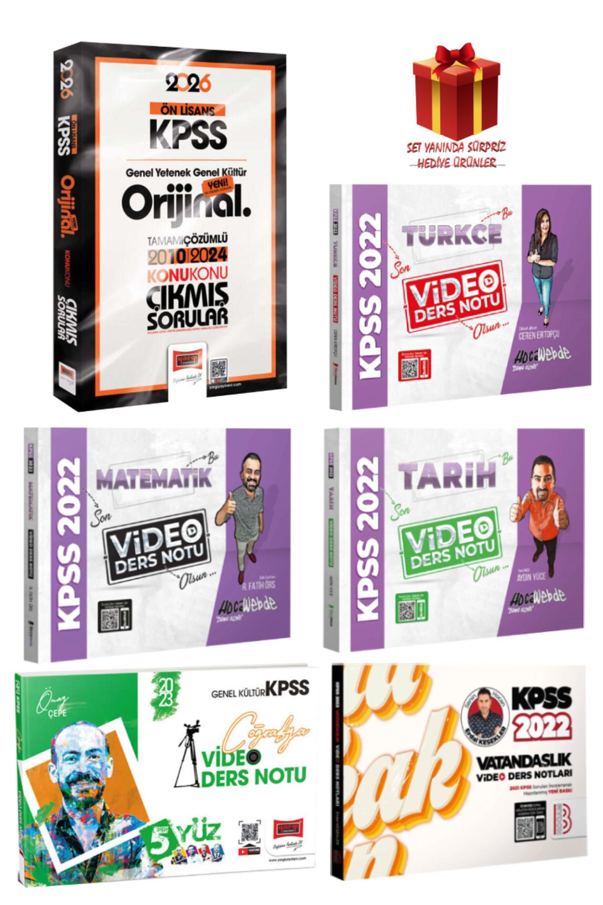 Yargı Yayınları 2026 KPSS Ön Lisans Orijinal 2010-2024 Konu Konu Çıkmış Sorular+ Tüm Dersler Video Ders Defteri Seti