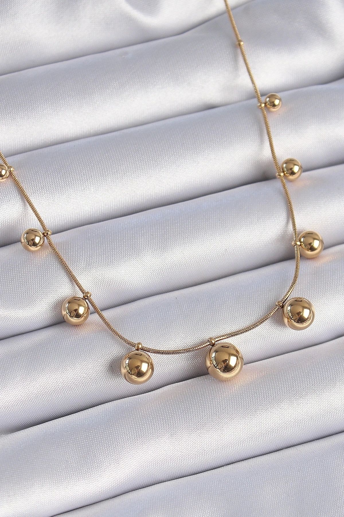 STOREMAX 316L Çelik Gold Renk Top Model Kadın Kolye