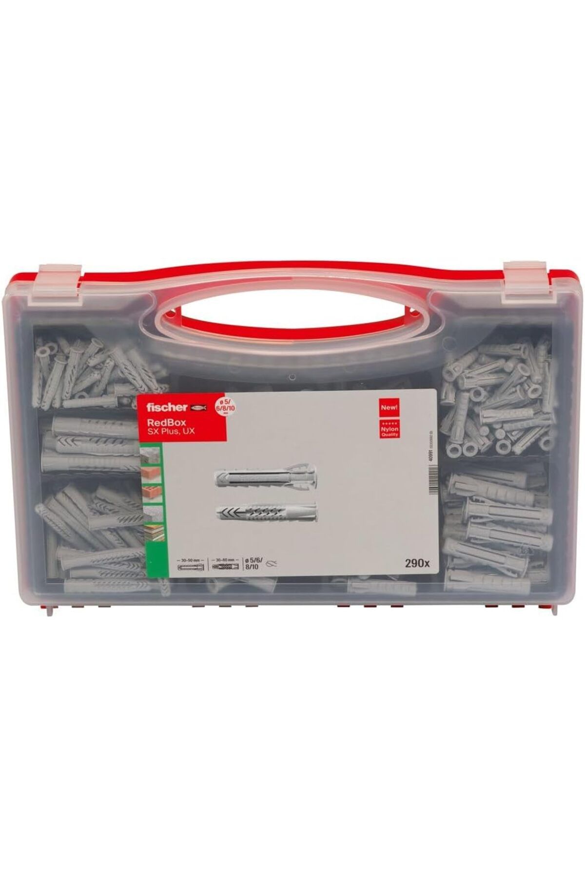 ÇAĞUR Eser Red-Box UX/SX Plus, dübel kutusu, 160 evrensel dübel, UX & 130 genişletme dübelleri SX