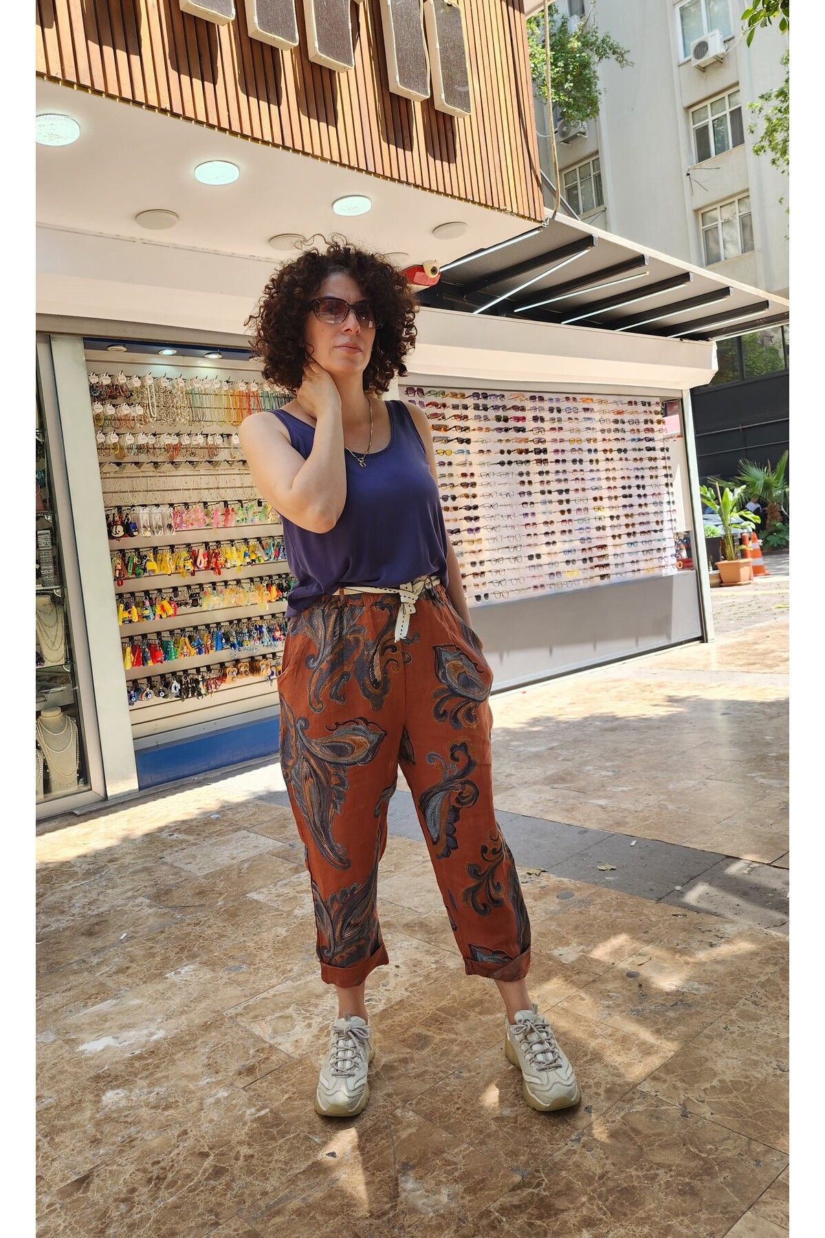İzmirli Boutique Şal Desen Havuç Pantolon