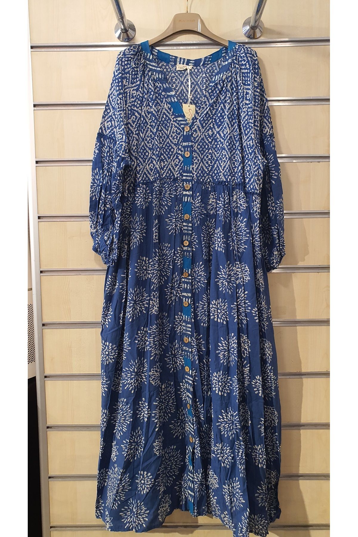 Park Moda DESENLİ PAMUK UZUN GÖMLEK ELBİSE