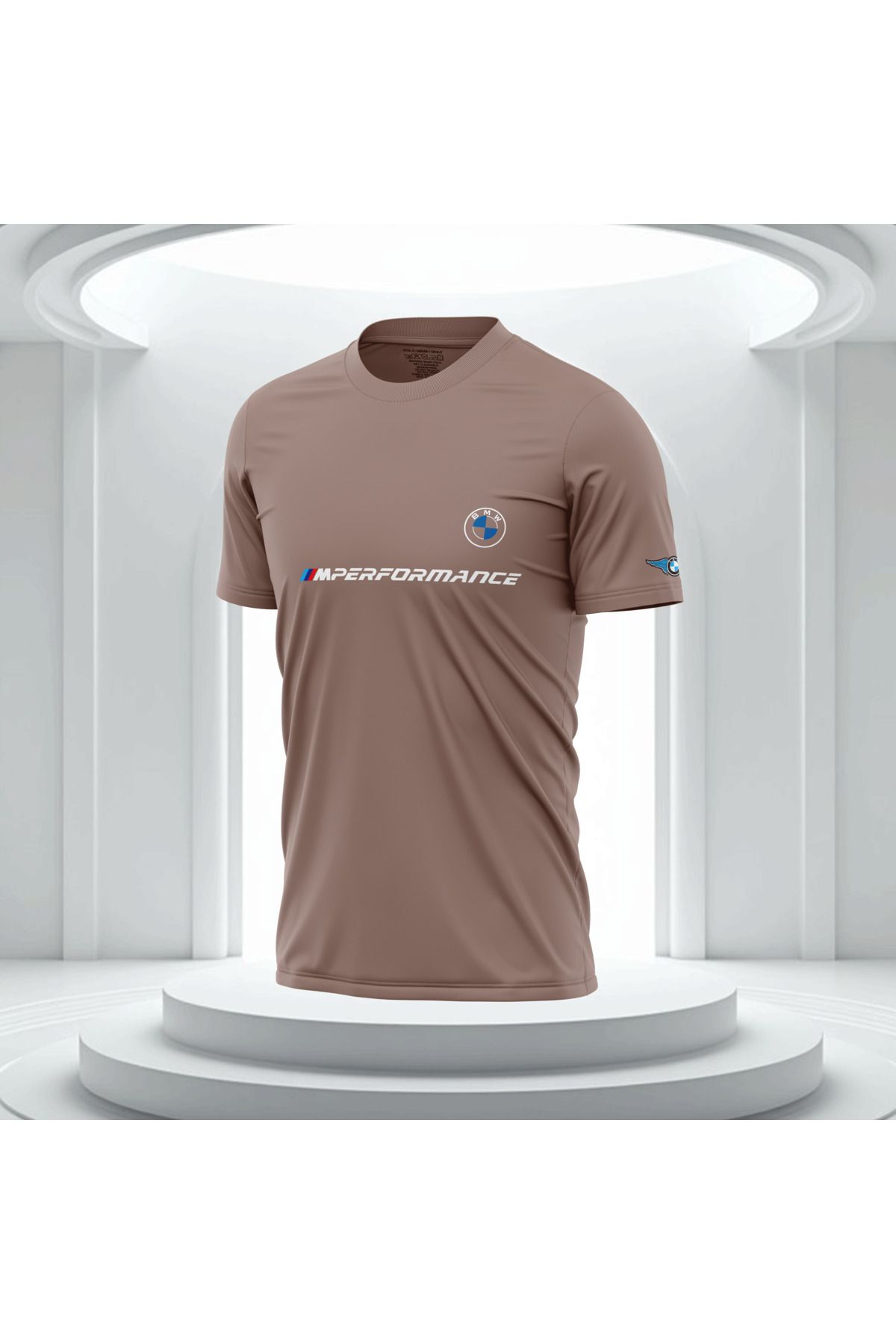 Bulvar Lee Erkek Sıfır Yaka BMW Baskılı Yazlık T-Shirt