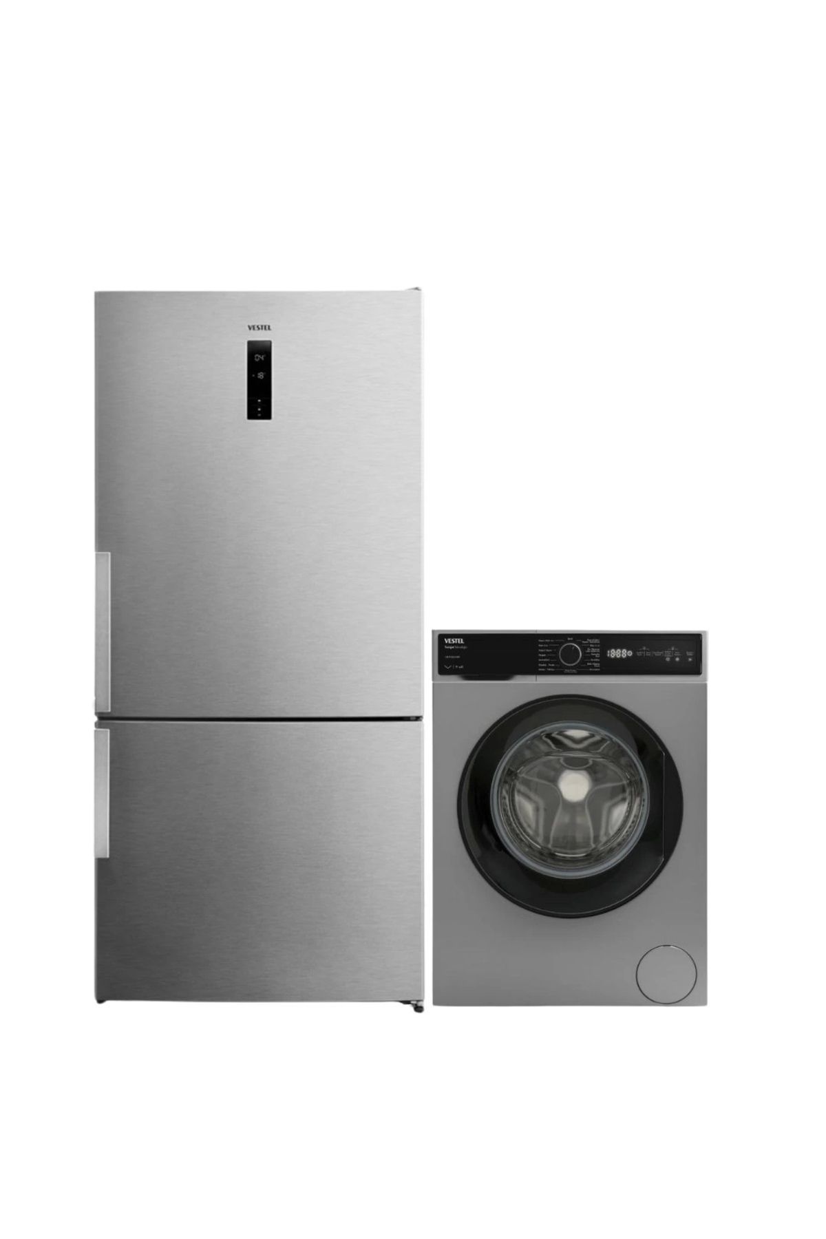 Vestel 2'li Inoks Beyaz Eşya Seti (CMI 87302 G Çamaşır + NFK64022 EX Buzdolabı)