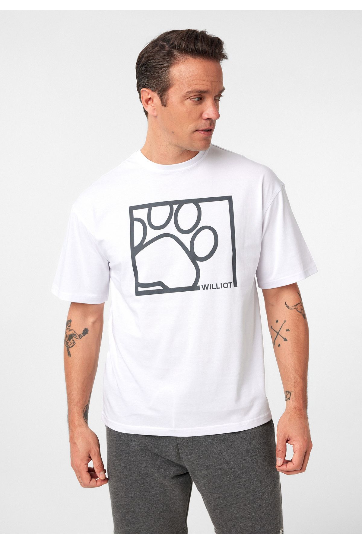 Williot Williams Erkek Regular Fit Pati Baskılı T-Shirt