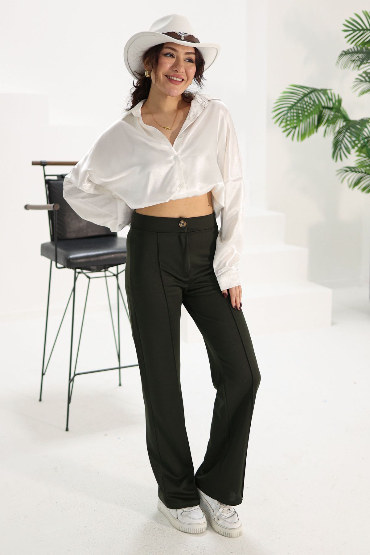 TOFİSA Şerit Detaylı Spor Pantolon Haki - 27084