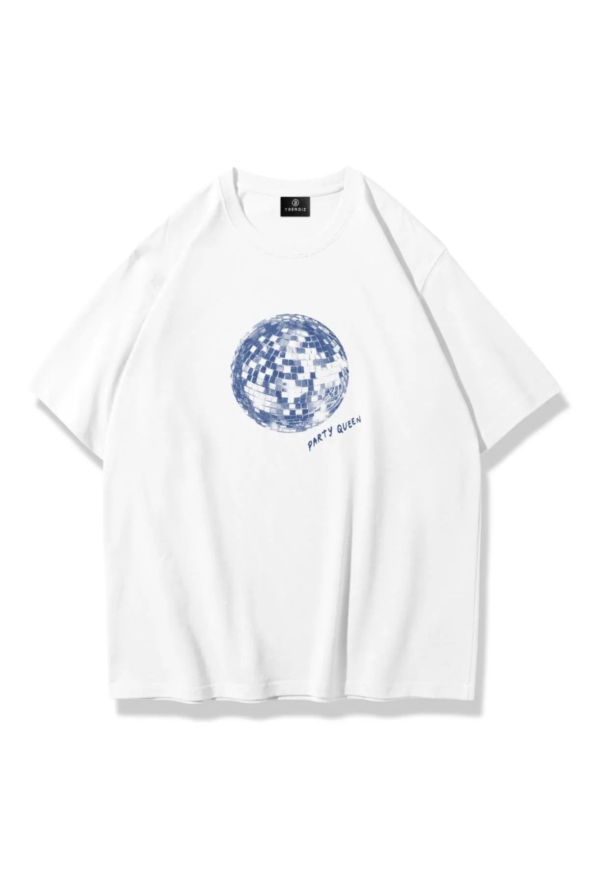 1blood Unisex Party Queen Tshirt Beyaz
