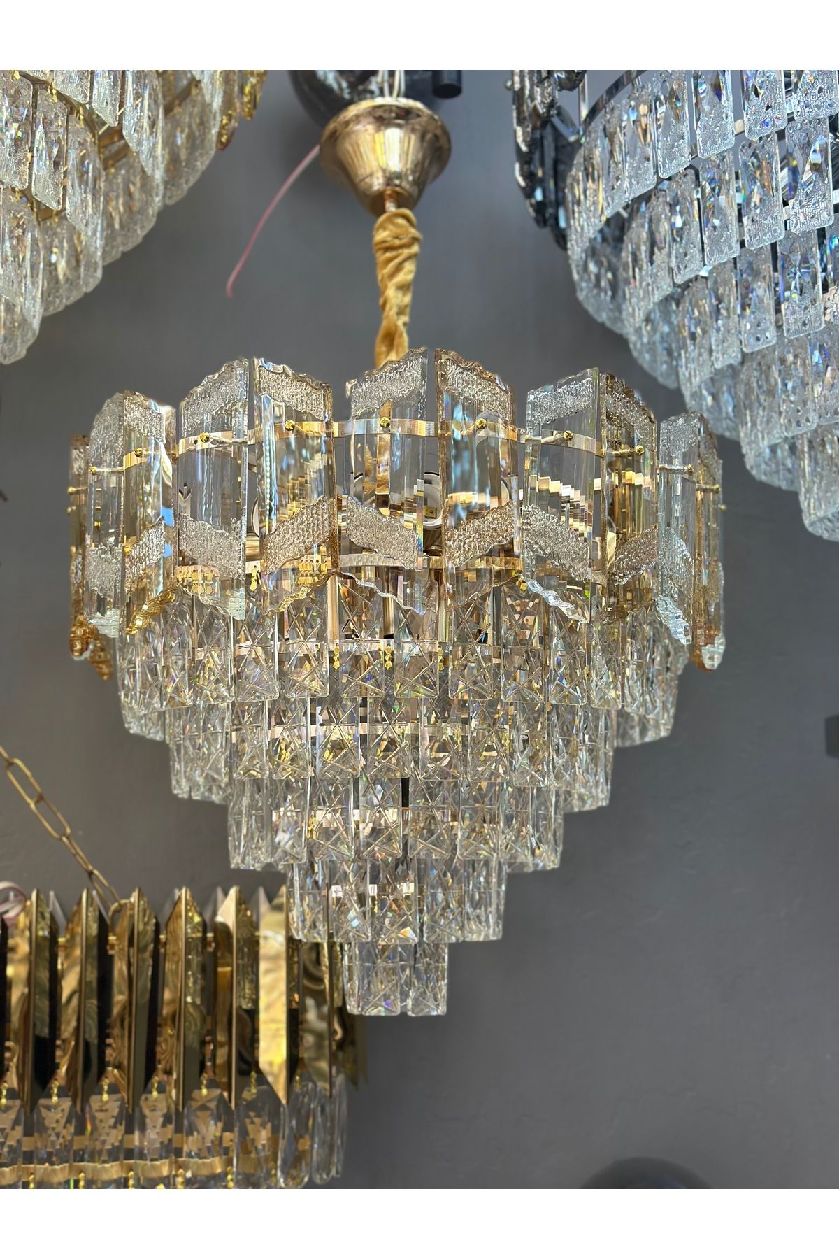 Led 50 CM KRİSTAL LÜX SALON AVİZESİ