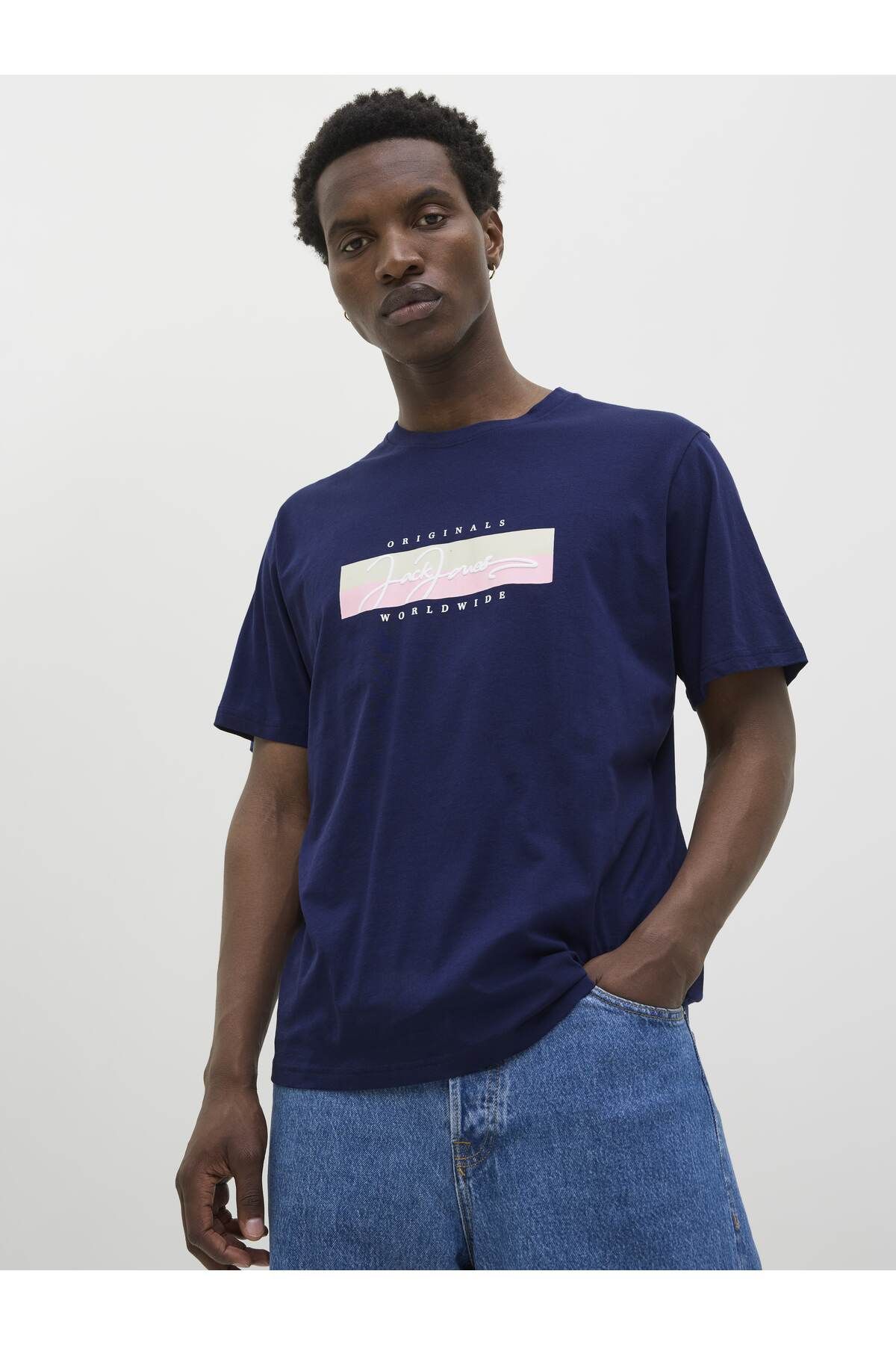 Jack & Jones-Ανδρικό μπλουζάκι Jack Jones Jorfrederiksberg Box Script Tee Ss Cn Ln 12278266 -04 5
