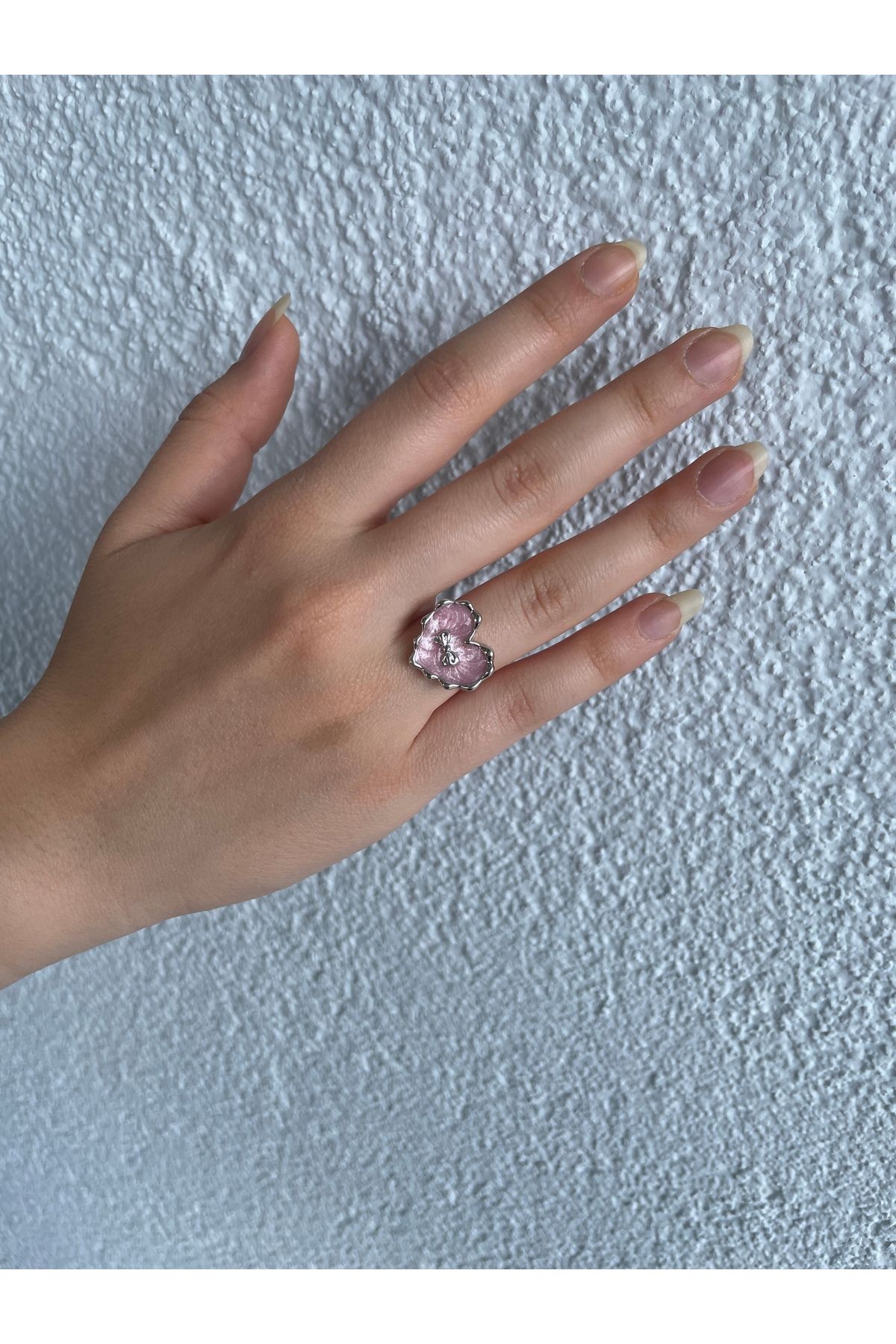 Home Pembe Kurdeleli Kalp Ayarlanabilir Gotik Yüzük
