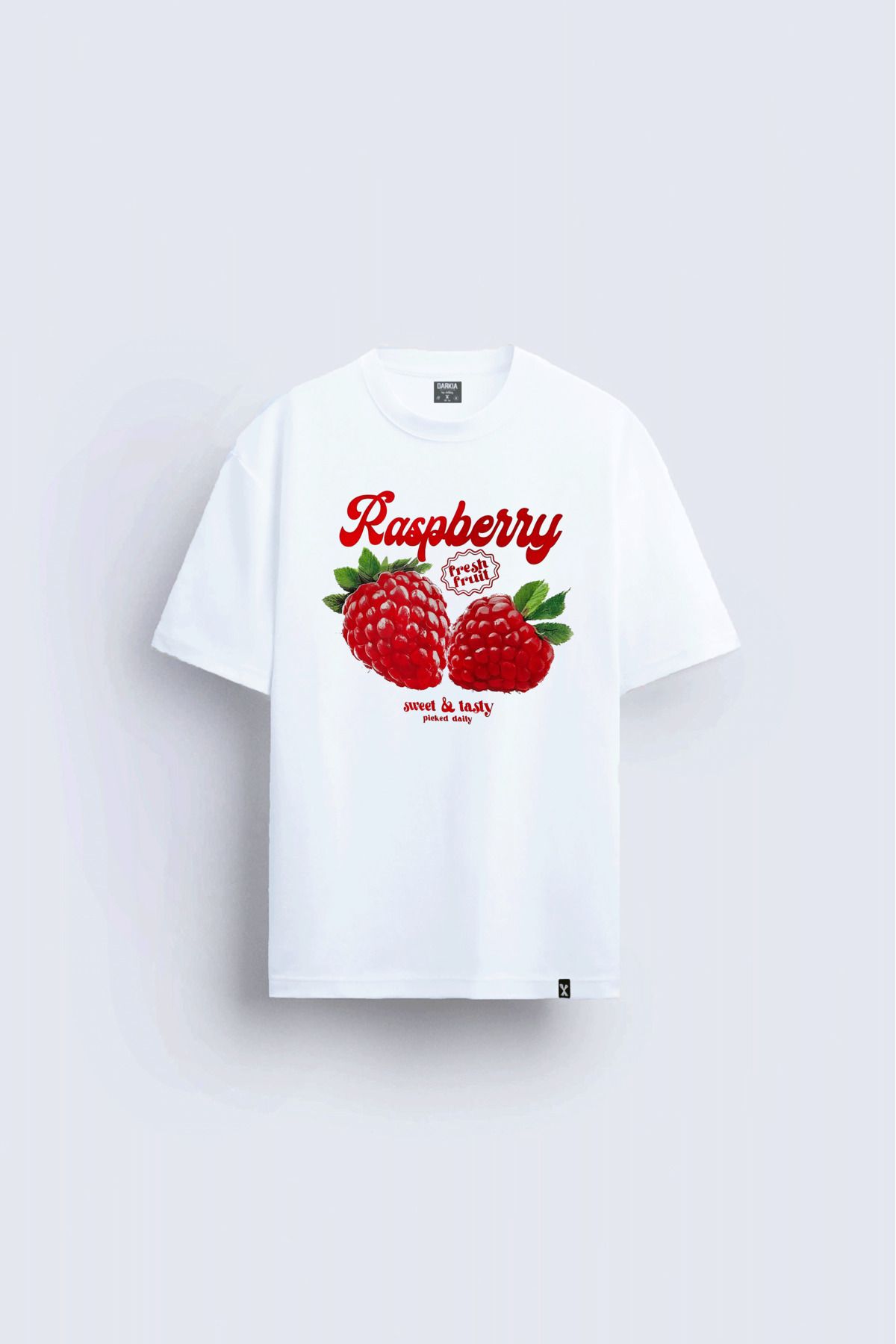 sielta Çilek Strawberry Baskılı Bisiklet Yaka Unisex Beyaz Tişört T-shirt