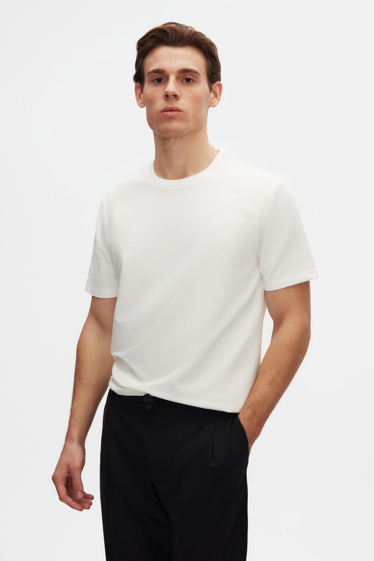 Twn Slim Fit Ekru Baskılı T-Shirt