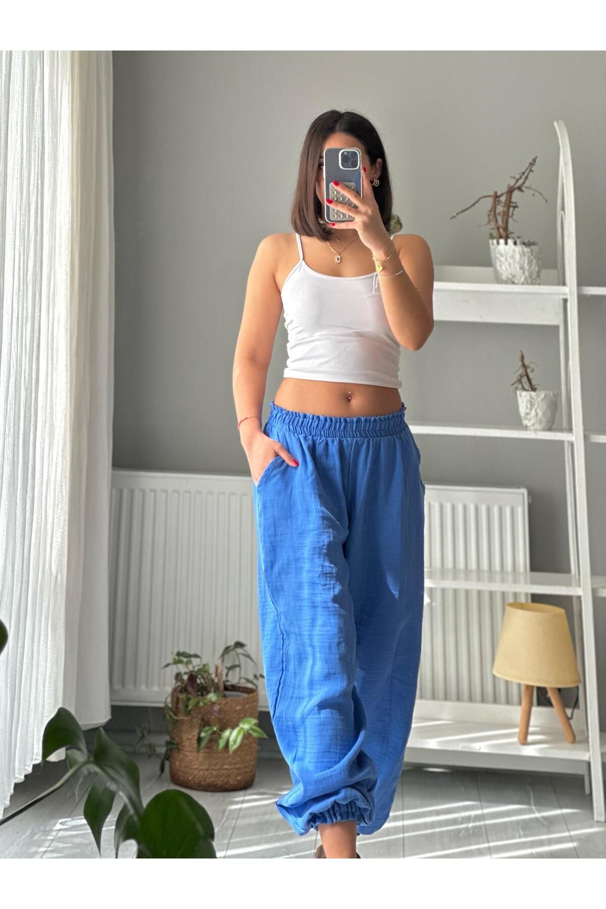 Sultana Collection BEL ve PAÇA BÜZGÜ DETAYLI PANTOLON