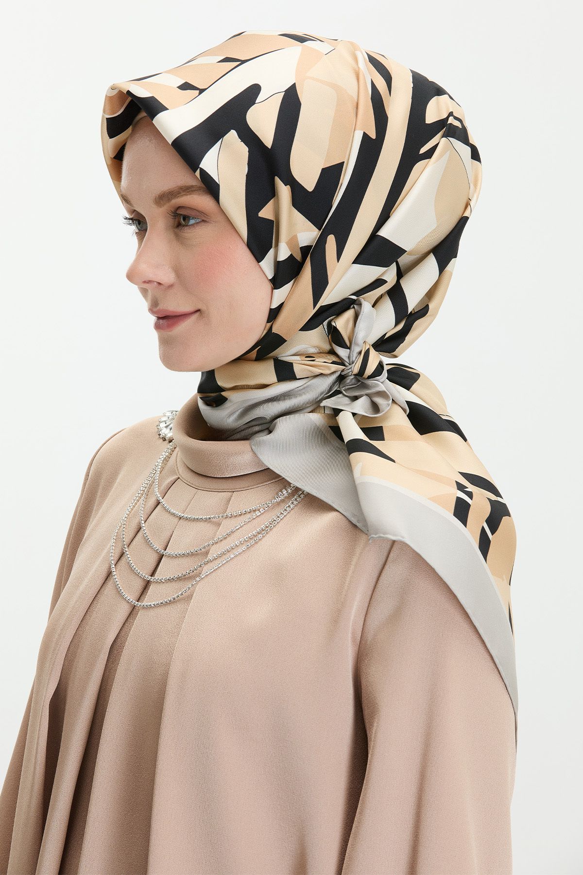Setrms Desenli Twill İpek Eşarp