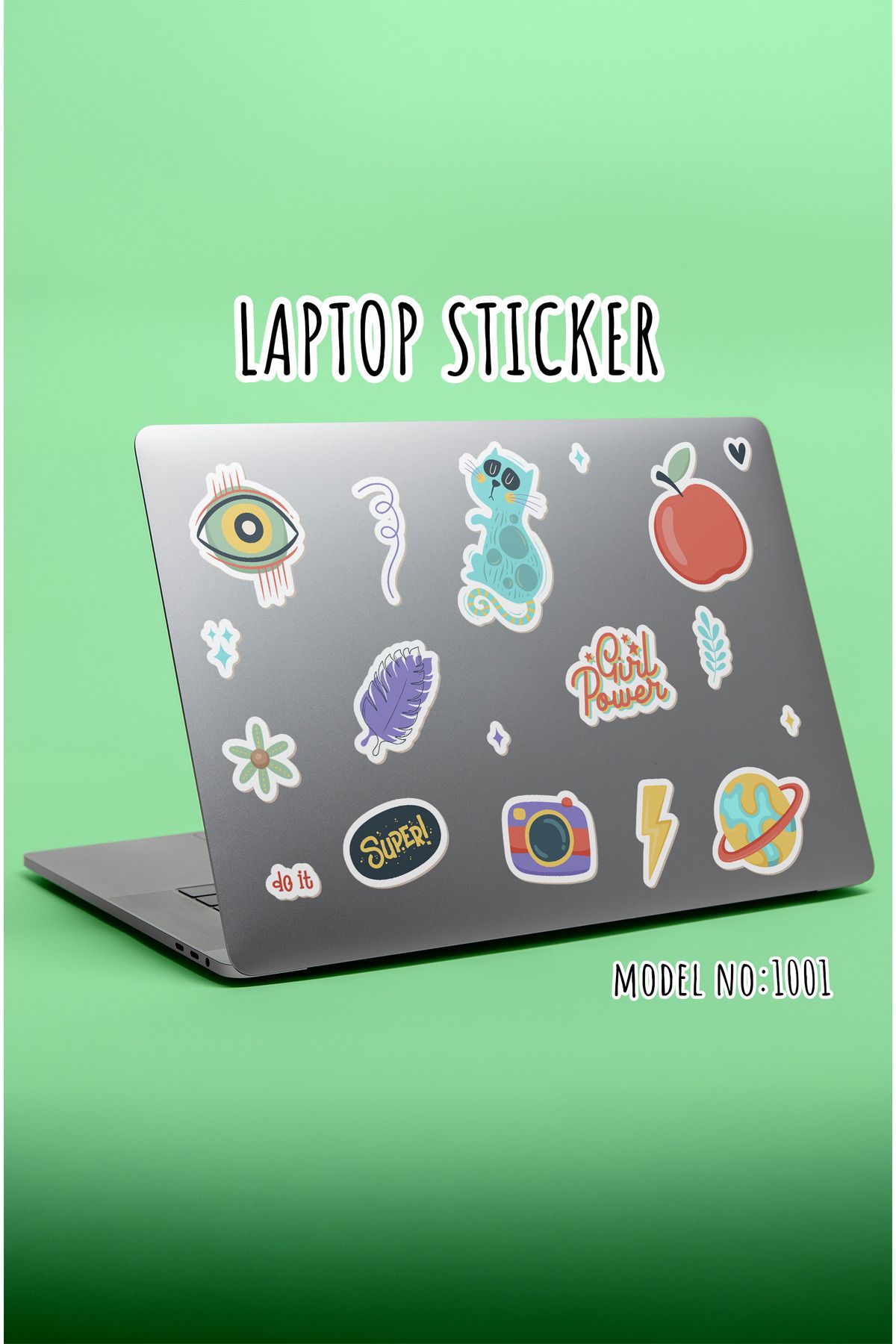 thinkos Girl Power Temalı Renkli Sticker Seti | Laptop, Defter, Telefon Uyumlu Model No:1001