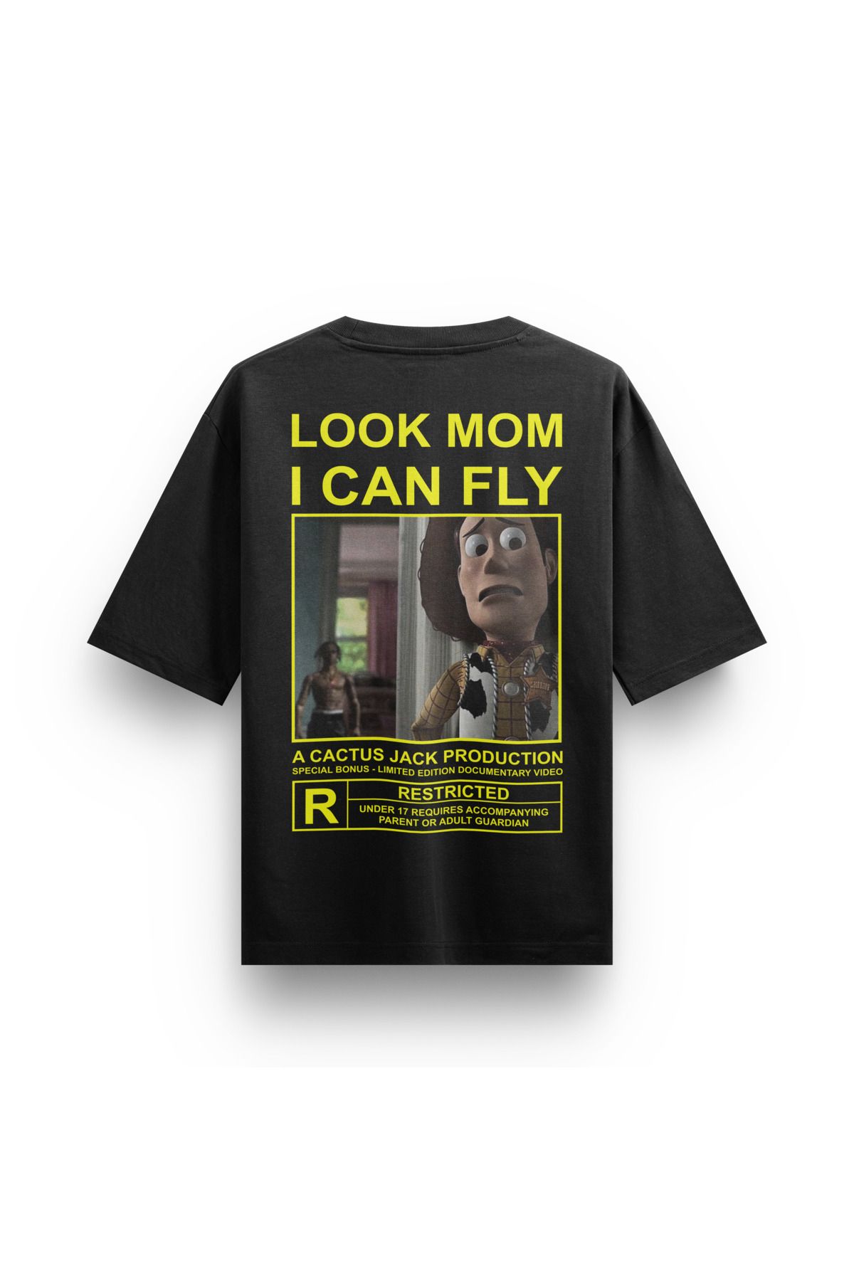 Street301 Unisex Look Mom V1 Araba Baskılı Oversize T-Shirt