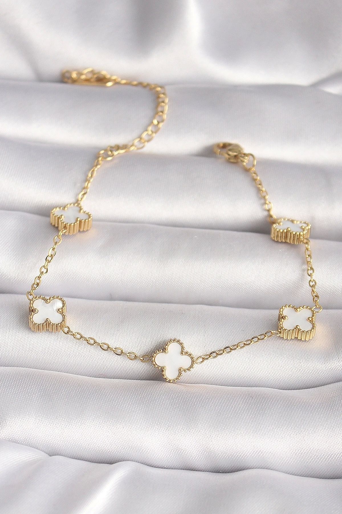 STOREMAX 316L Çelik Gold Renk Baby Boy Yonca Model Kadın Bileklik