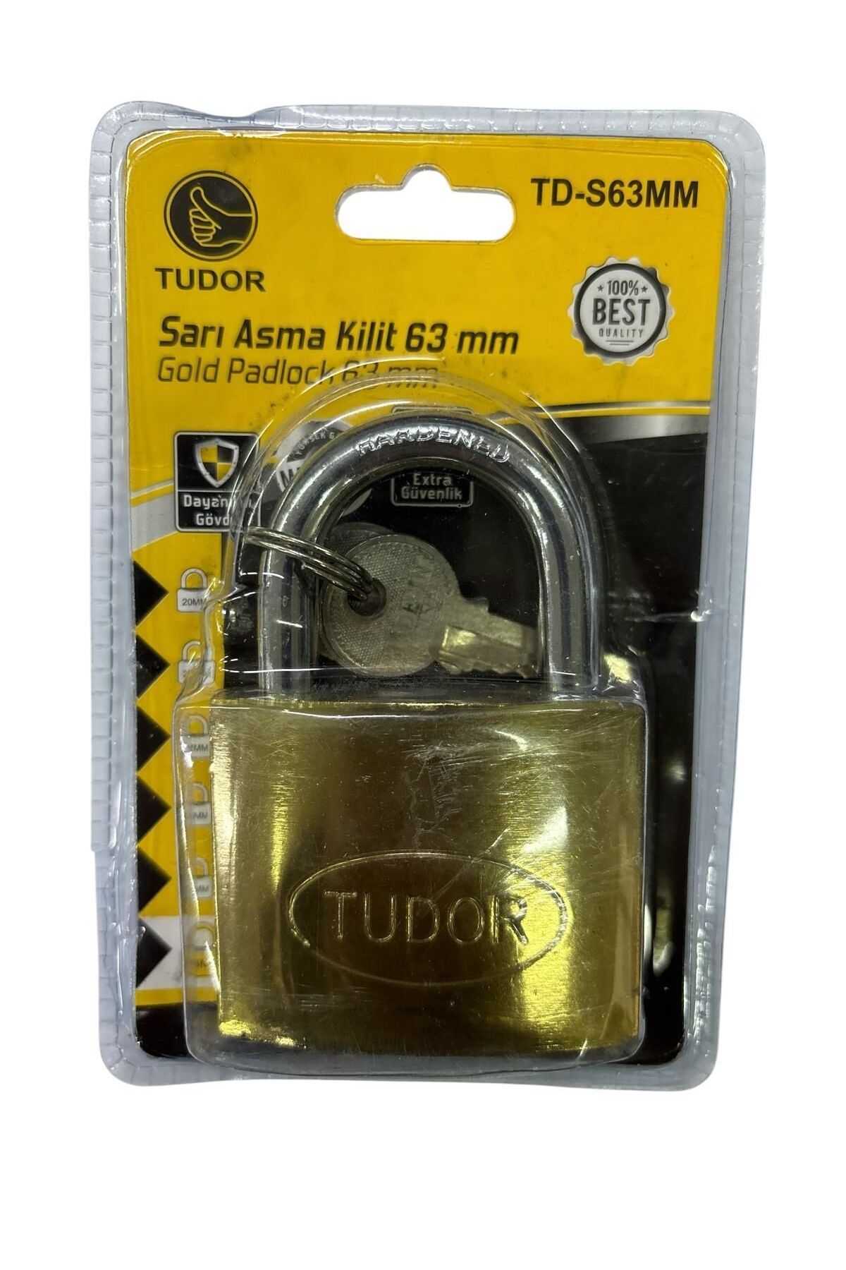RUBY BOUTİQUE Tudor 63 mm Sarı Asma Kilit