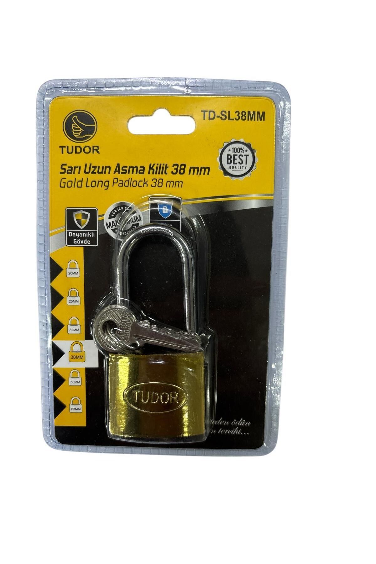 NLB TİCARET Tudor 38 mm Uzun Sarı Asma Kilit