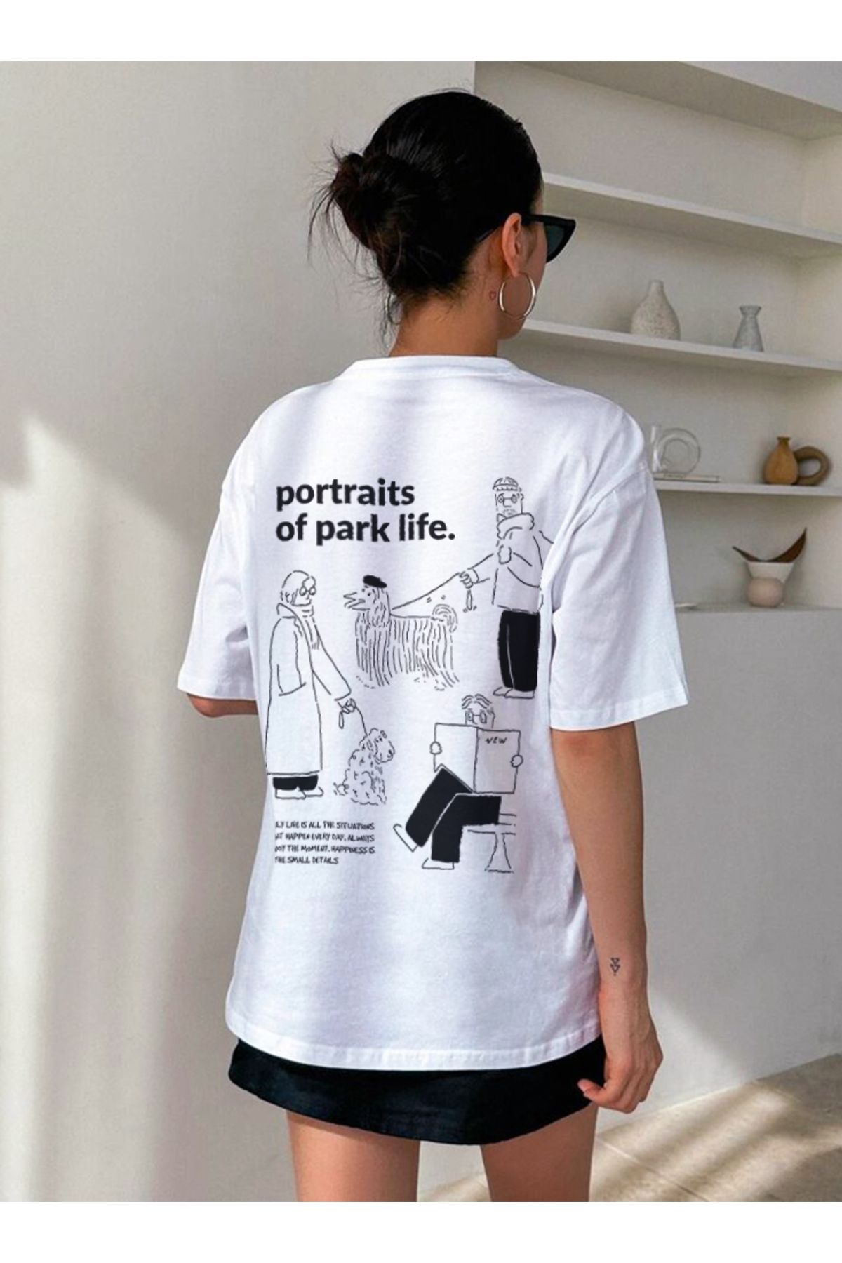 Disante Park Life Baskılı Bisiklet Yaka Basic Trend Kadın T-shirt