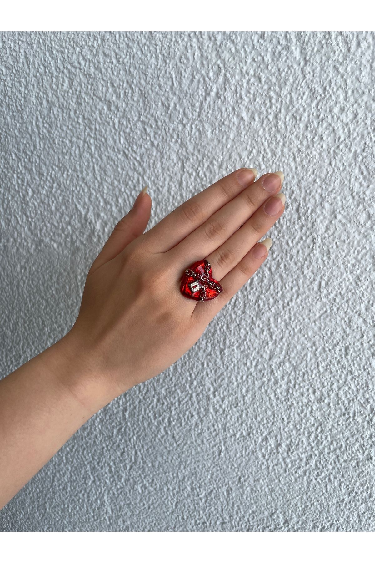 Home Kilitli Kalp Ayarlanabilir Gotik Yüzük
