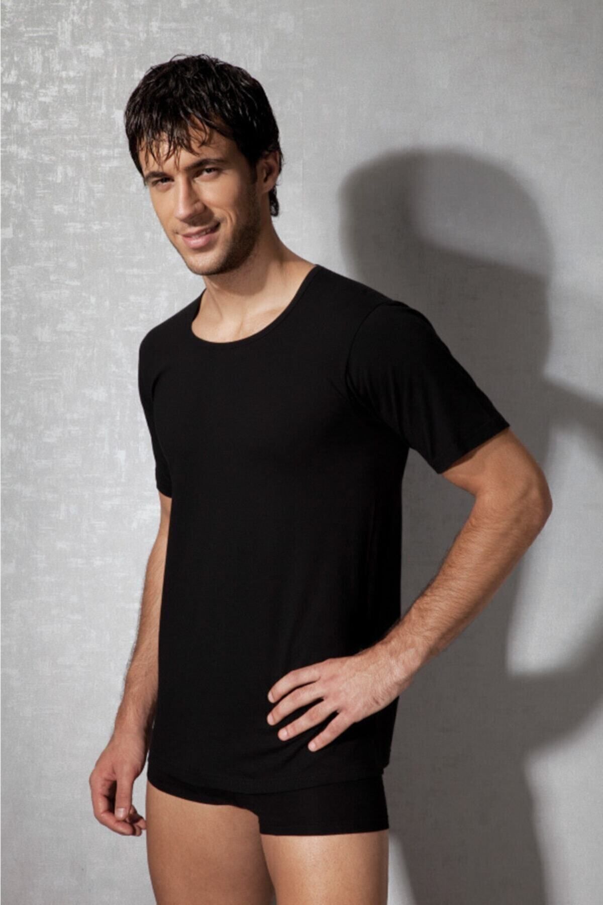 inkasole Pamuklu Erkek T-shirt 2510 Siyah