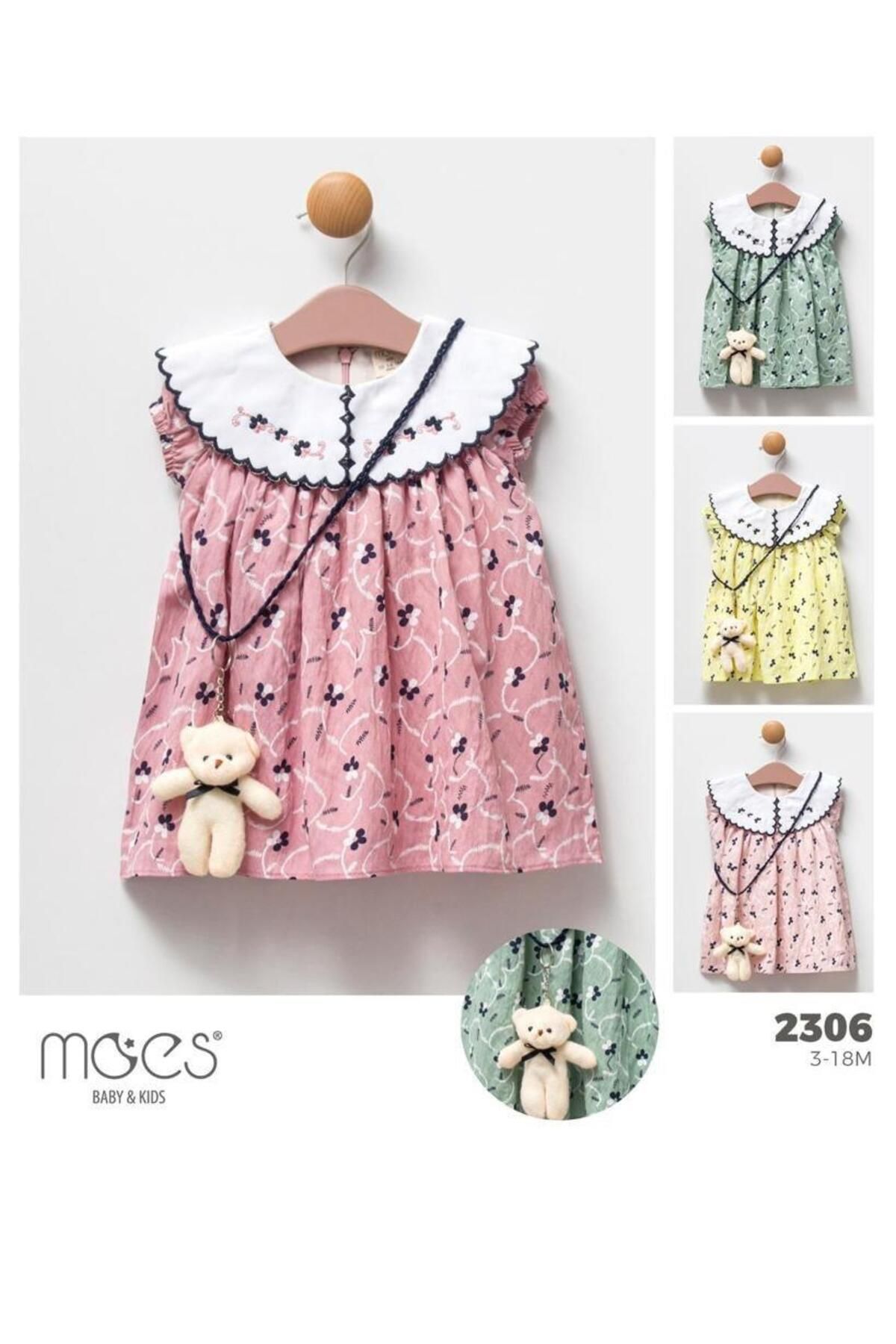 MOES ASKILI AYICIKLI KIZ BEBEK ELBİSE 2306