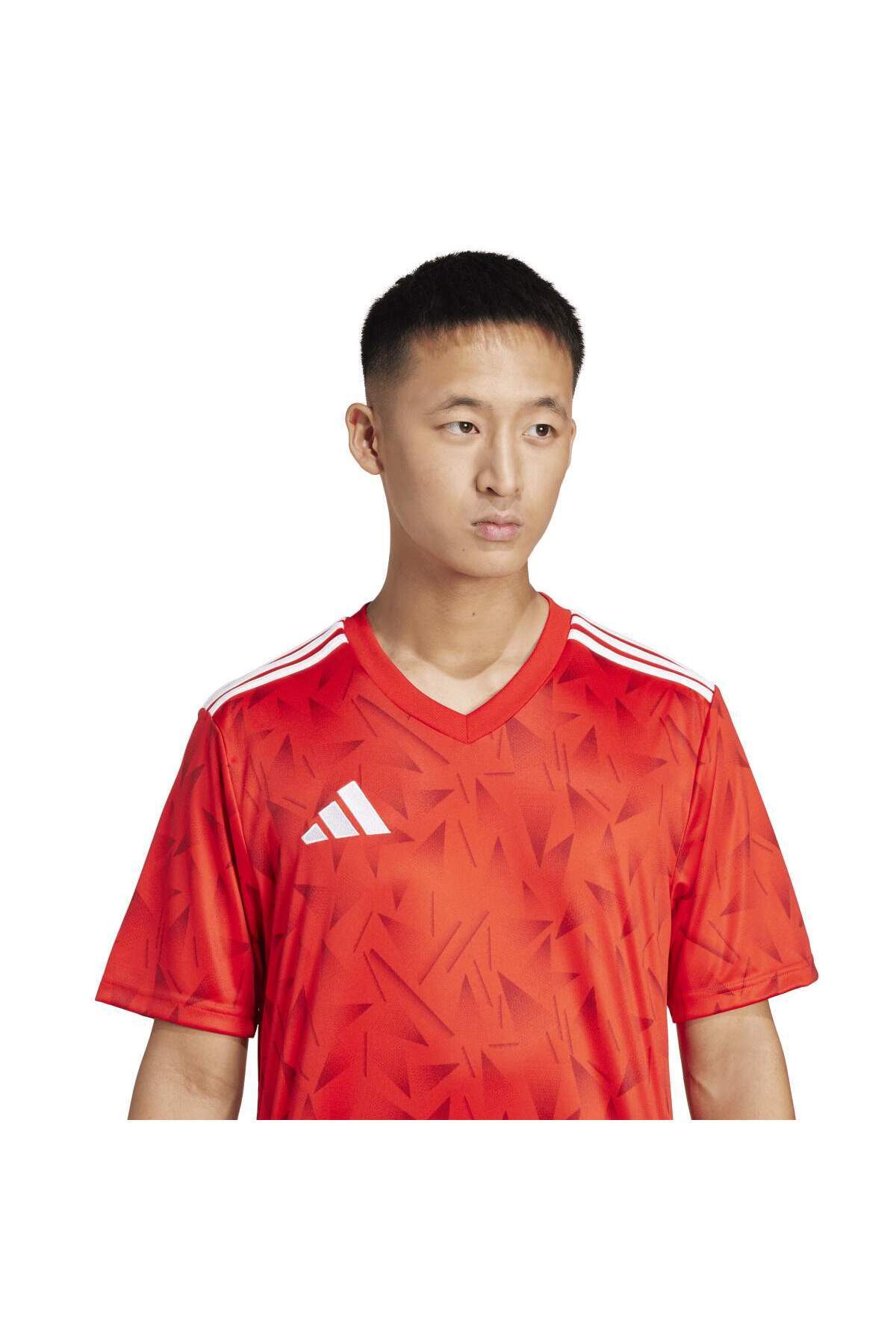 adidas-Icon 25 Jsy m Men's Red V-Neck T-Shirt 3
