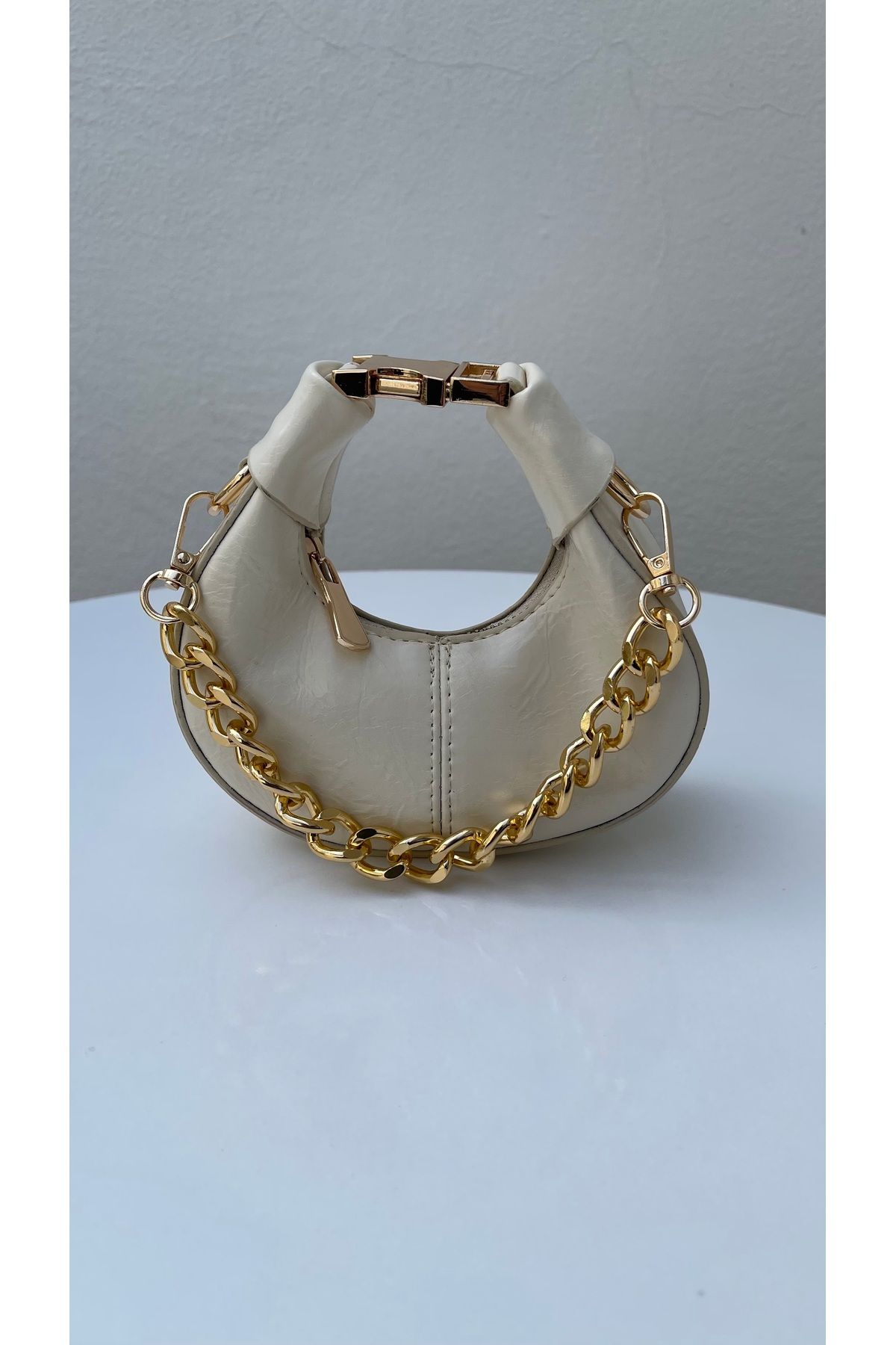 HANWOMEN BAGS Lunera Krem Kadın El Ve Omuz Çapraz Mini Model